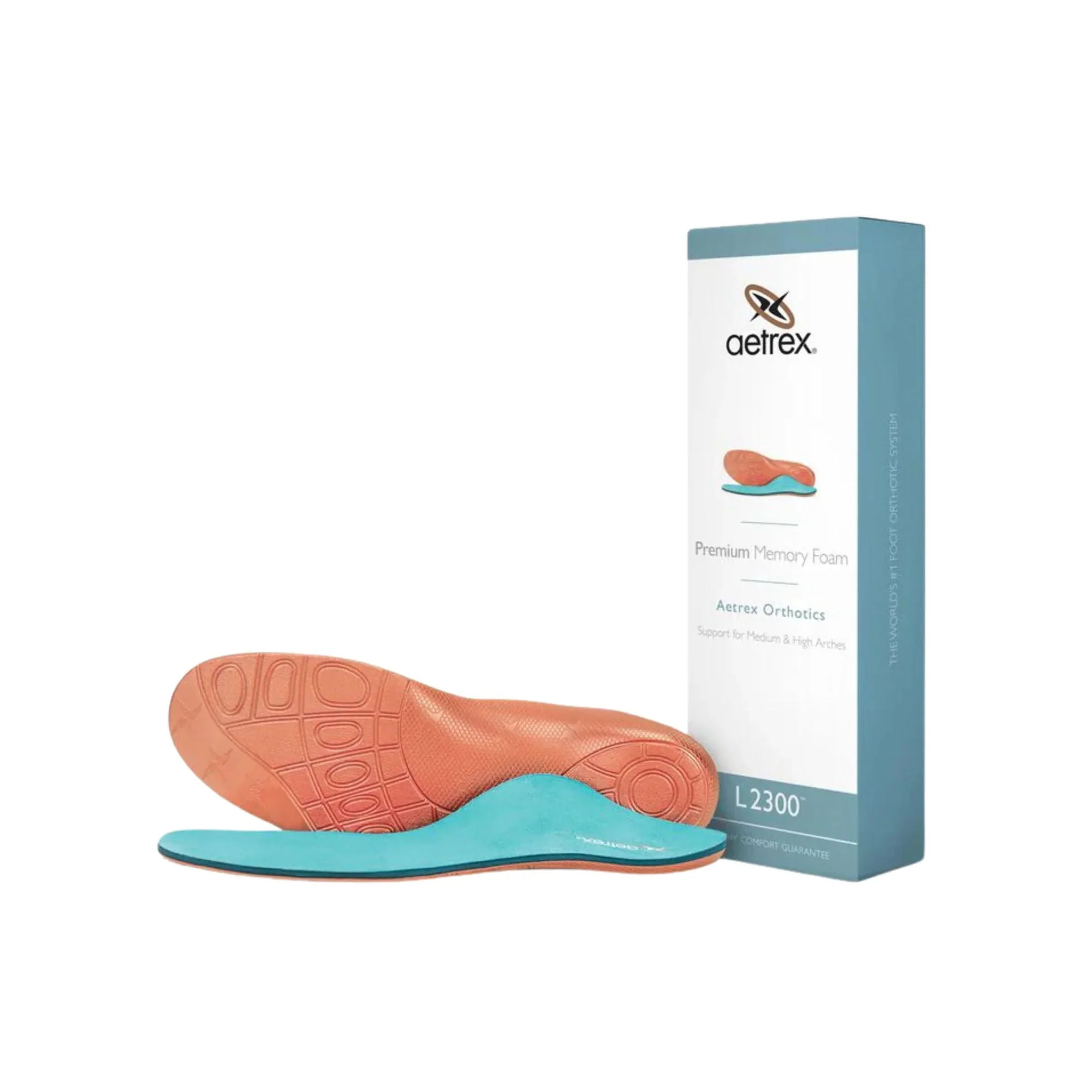 Aetrex Men's Premium Memory Foam Medium to High Arch Orthotics - Blue - Image 6