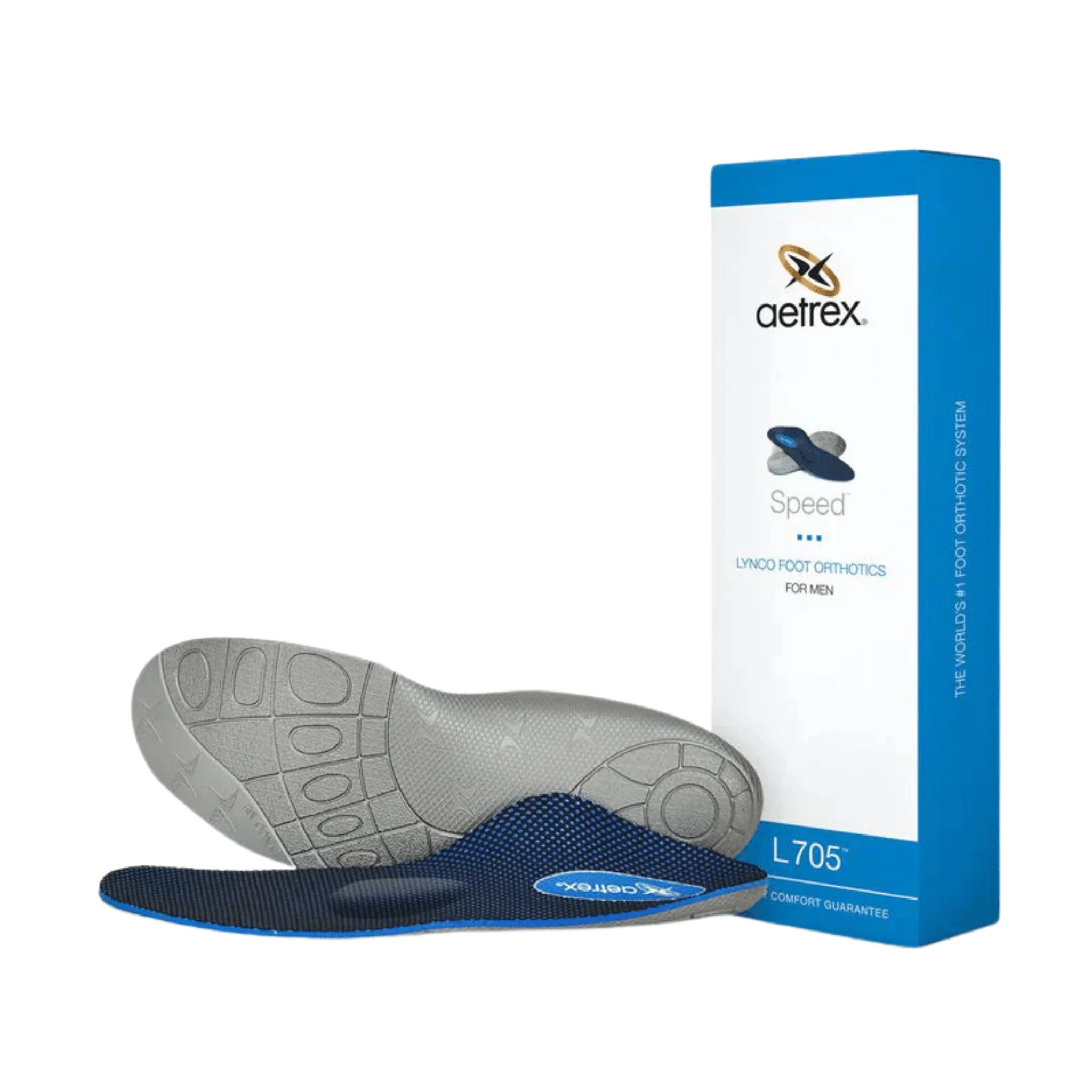 Aetrex Men's Speed With Metatarsal Support Orthotics - Blue - Image 6