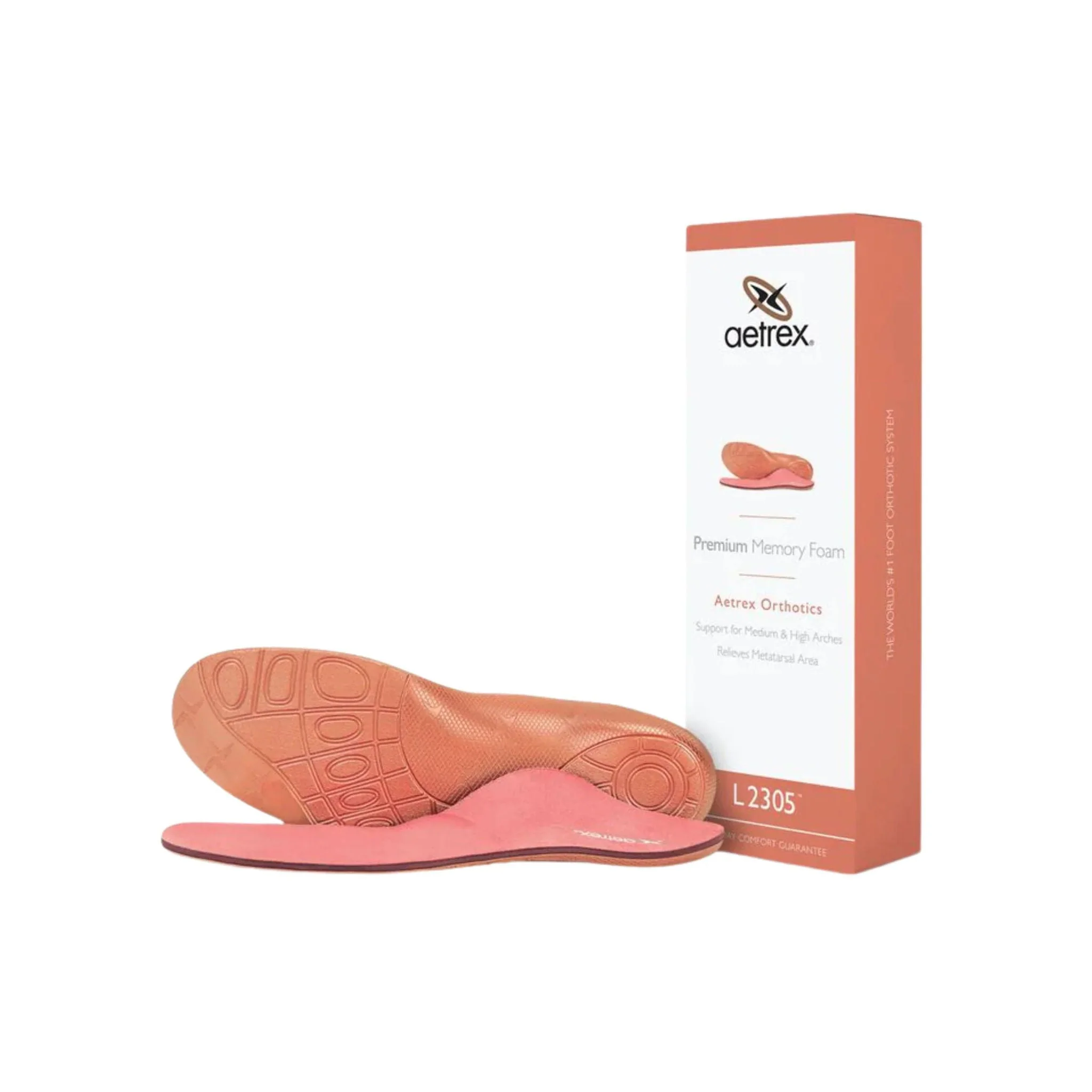 Aetrex Women's Premium Memory Foam Medium to High Arch With Metatarsal Support Orthotics - Peach - Image 6