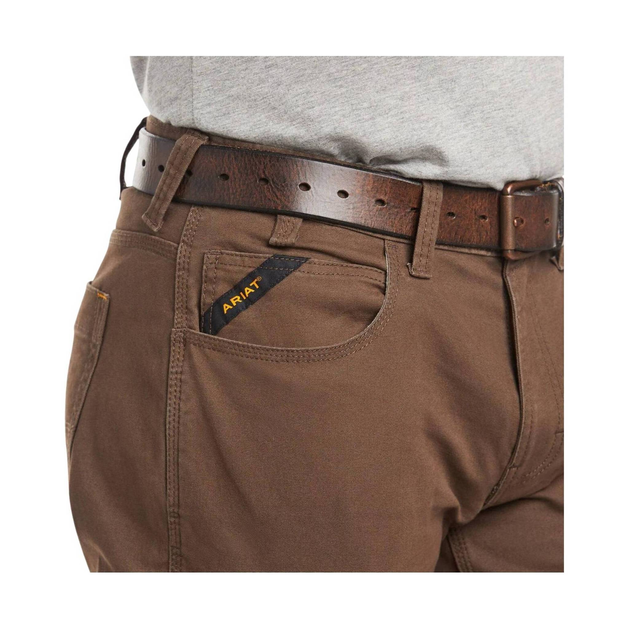 Ariat Men's Rebar M4 Durastretch Straight Leg Work Pant - Brown - Image 3
