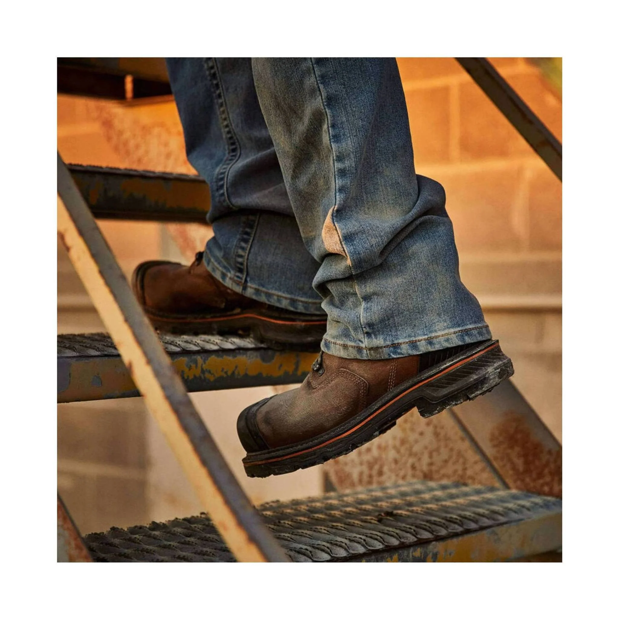 Ariat Men's Stump Jumper 6 Inch Waterproof Composite Toe Work Boot - Brown Leather - Image 4