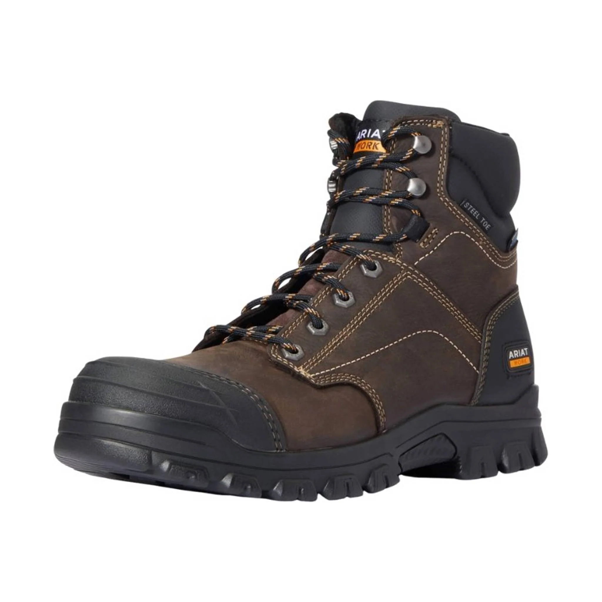 Ariat Men's Treadfast 6in Waterproof Steel Toe Work Boot - Dark Brown - Image 3