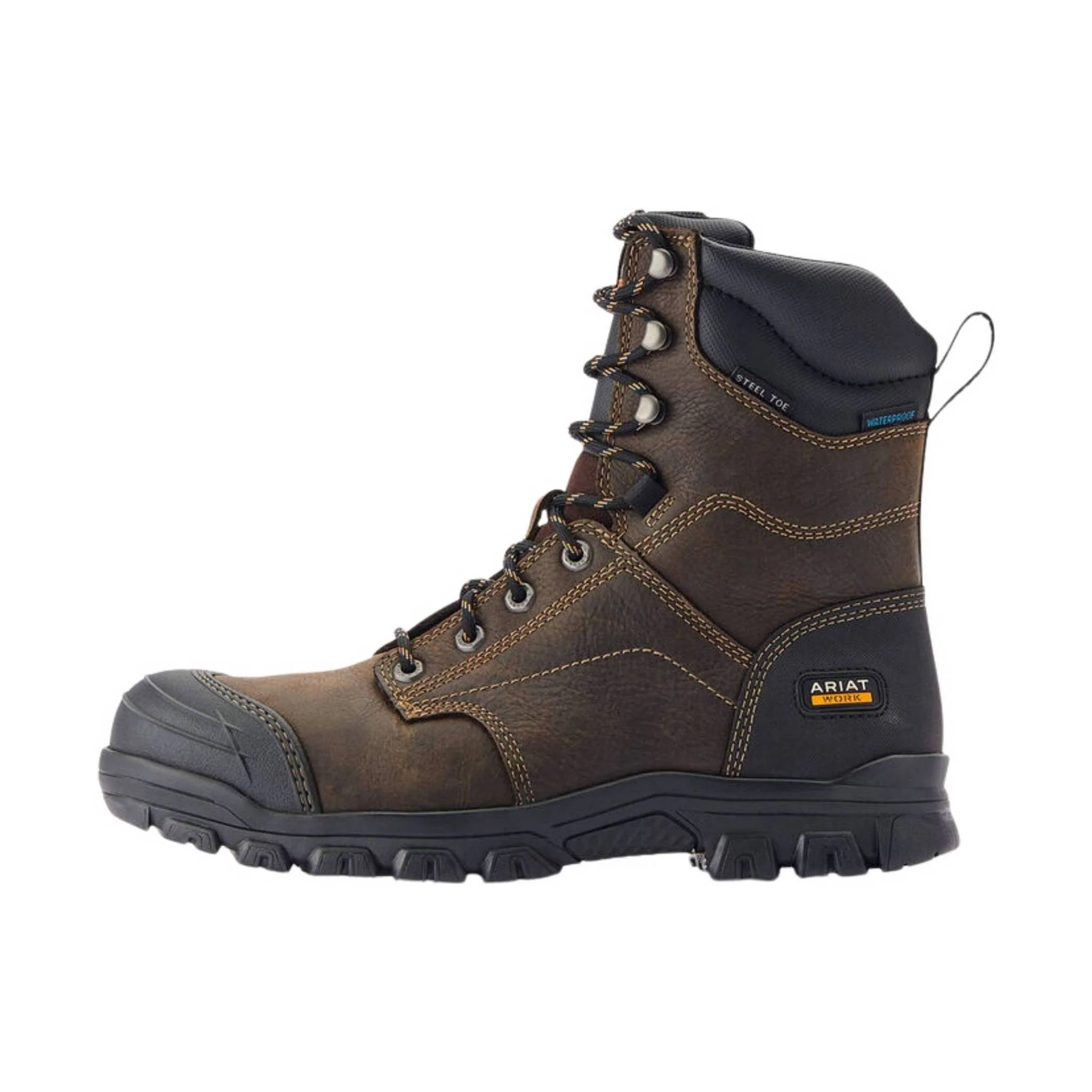 Ariat Men's Treadfast 8 Inch Waterproof Steel Toe Work Boot - Dark Brown - Image 2