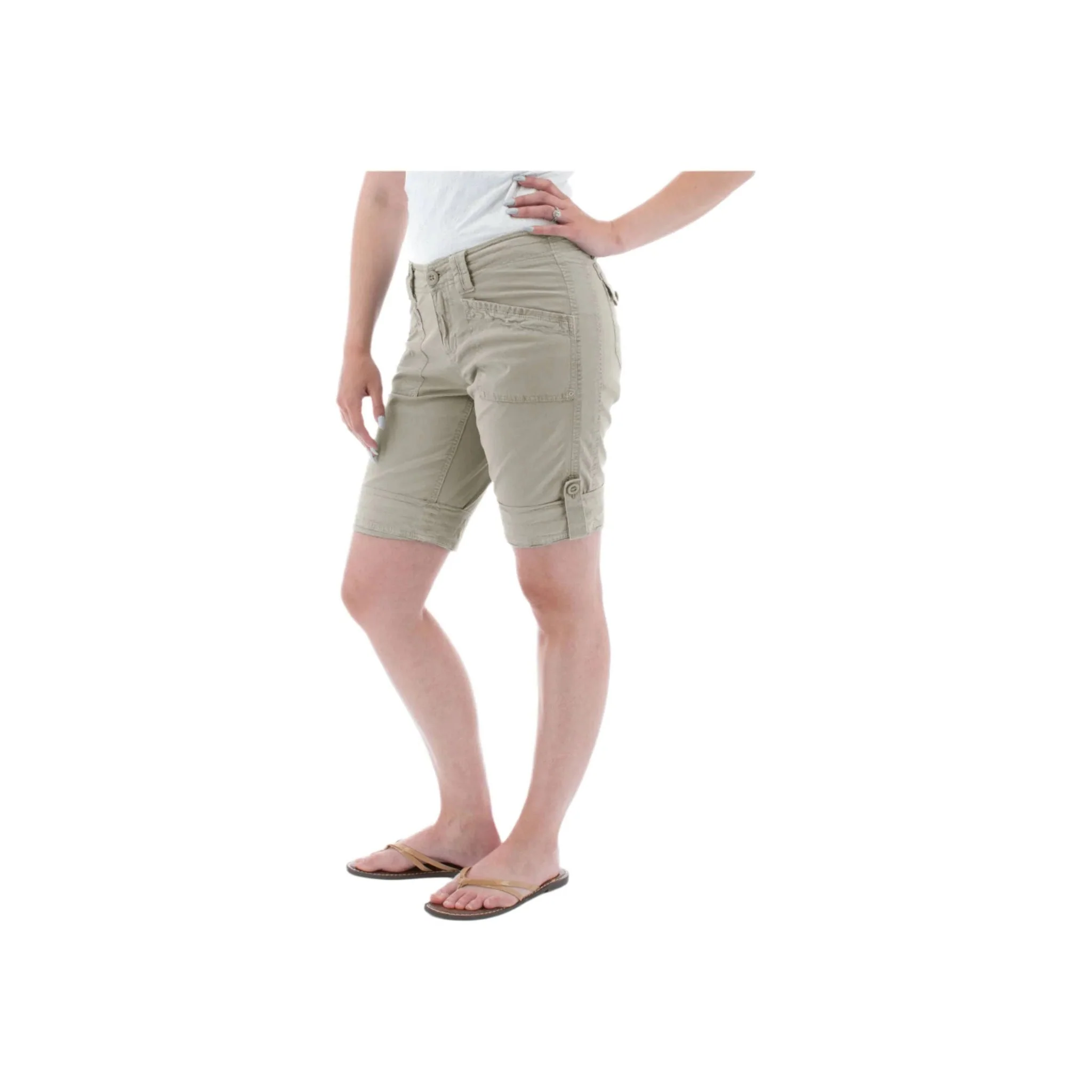 Aventura Women's Arden Roll Up Organic Short - Quarry - Image 2