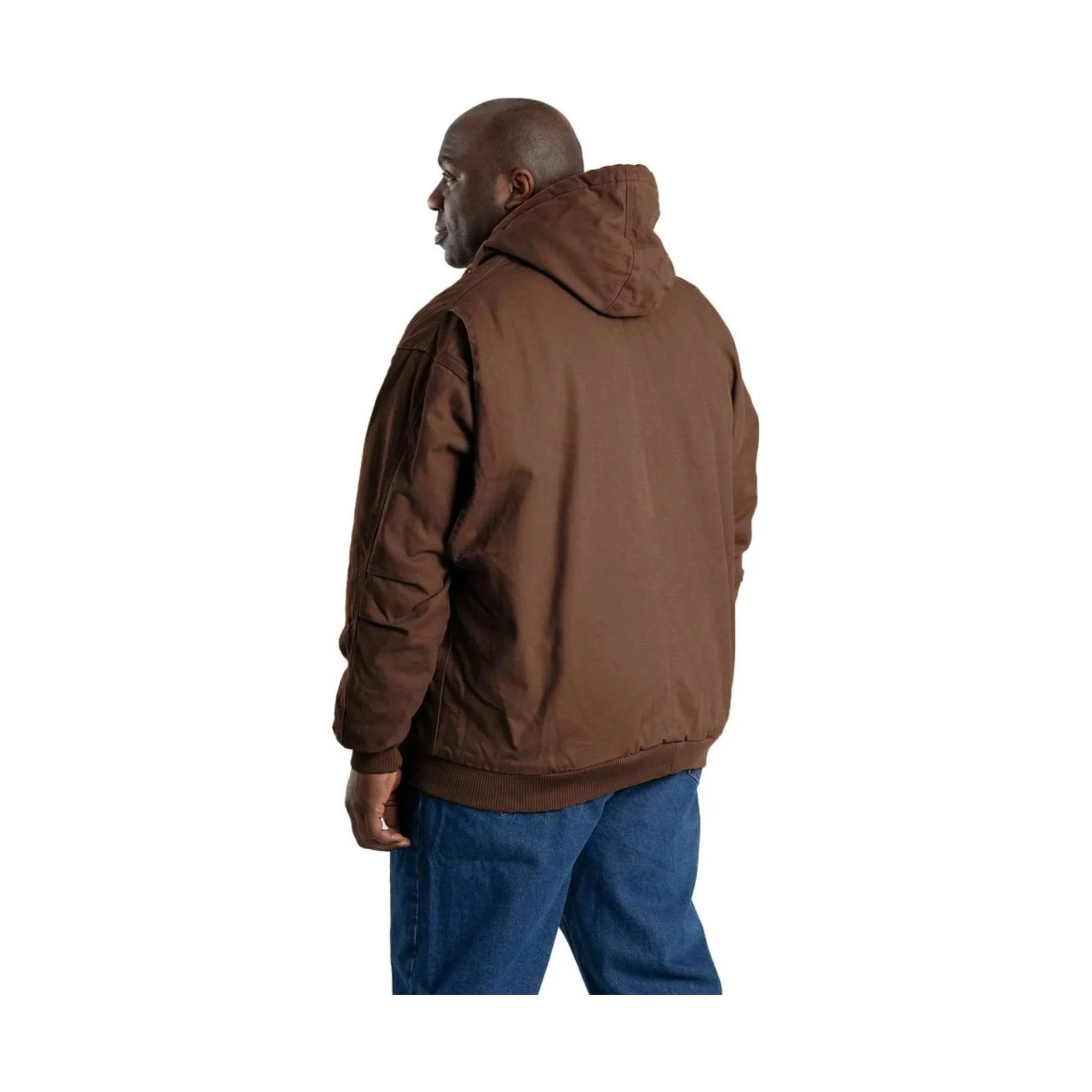 Berne Men's Heartland Washed Duck Hooded Work Jacket - Bark - Image 2
