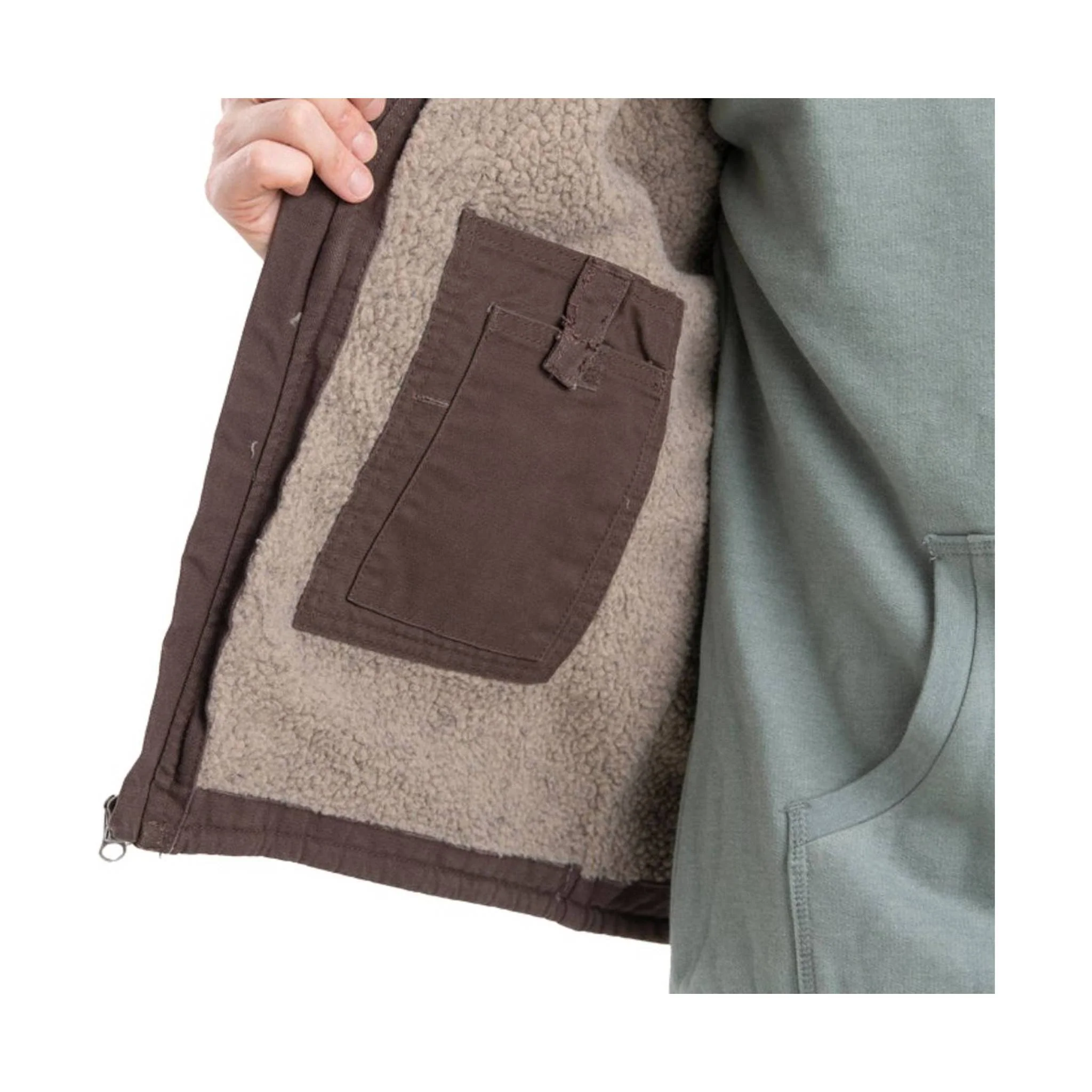 Berne Women's Canyon Sherpa Lined Vest - Cedar Green - Image 3
