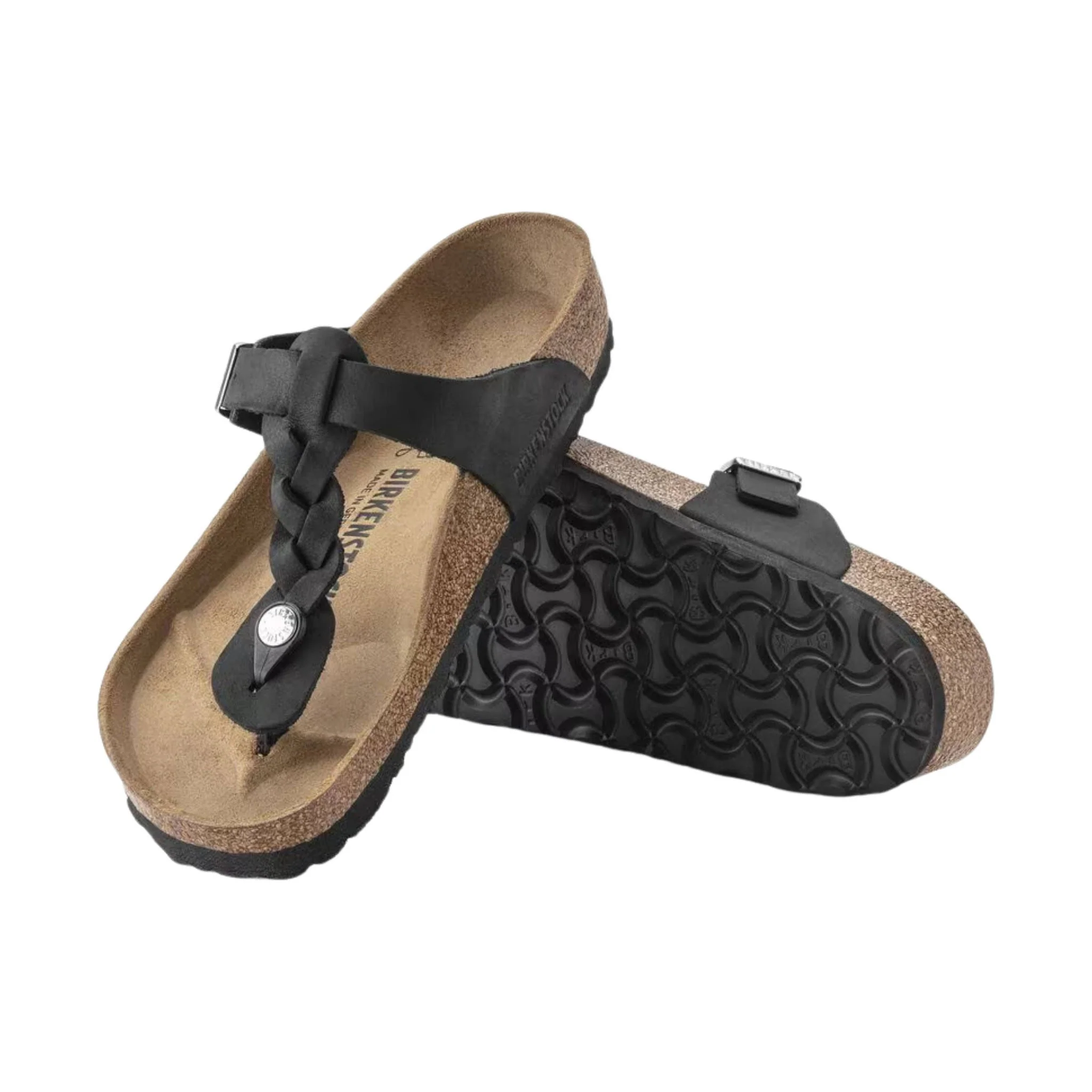 Birkenstock Gizeh Braided Sandals - Oiled Leather Black - Image 2