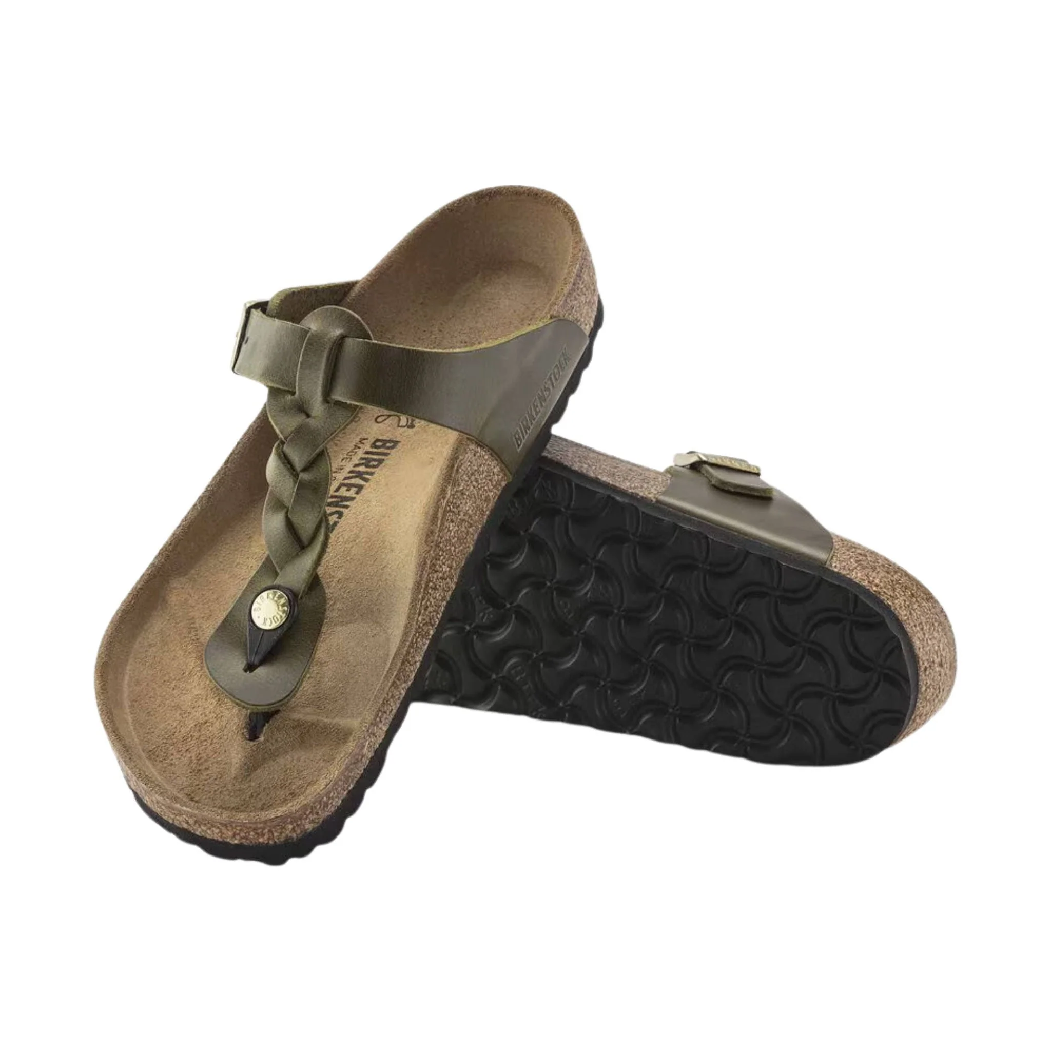 Birkenstock Gizeh Braided Sandals - Oiled Leather Olive - Image 2