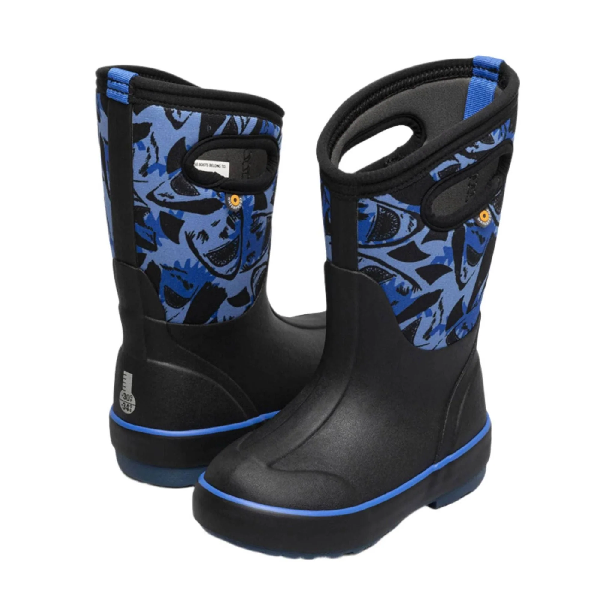 Bogs Kids' Classic II Sharks Winter Boots - Black Multi Color - Image 4