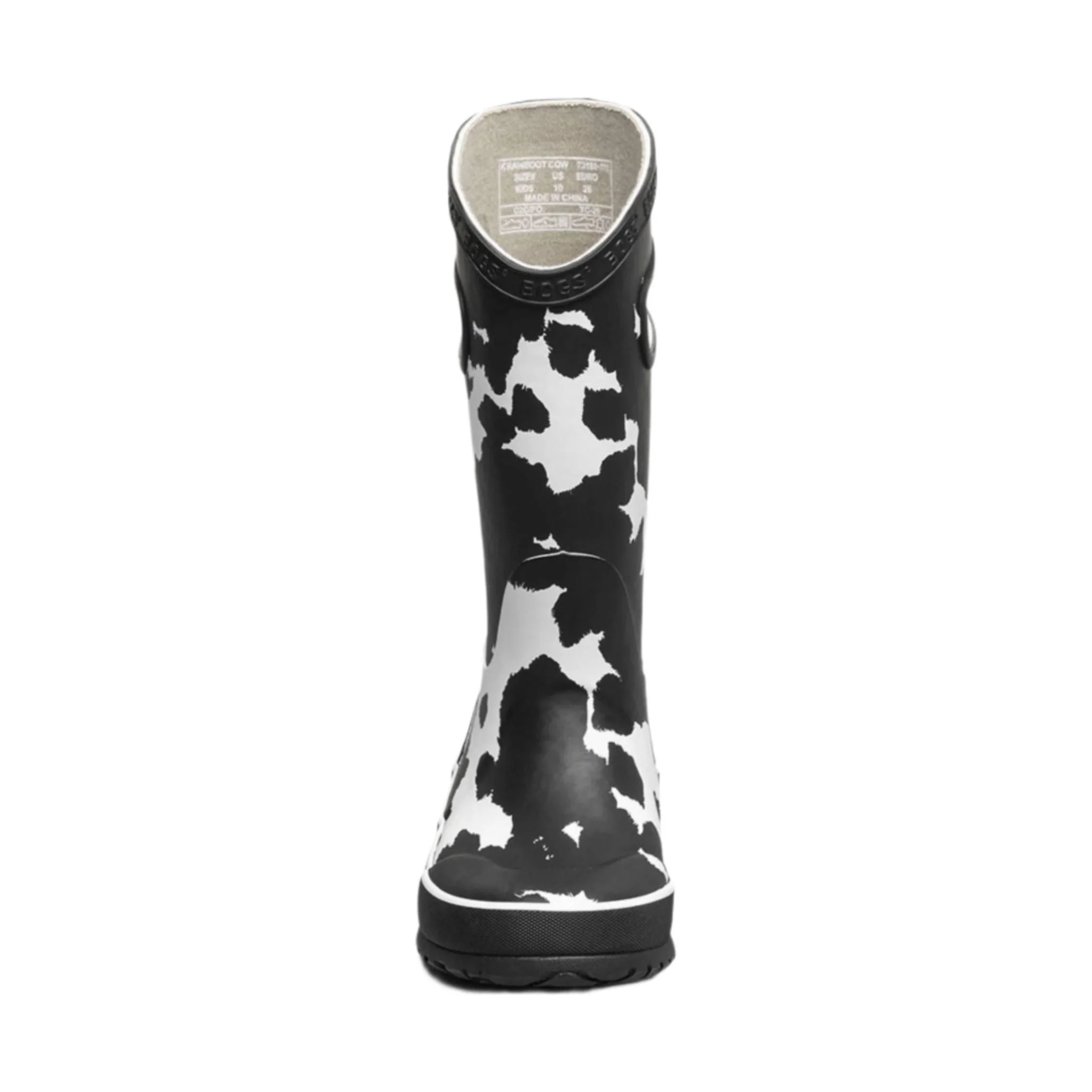 Bogs Kids' Cow Rain Boots - Black & White - Image 3