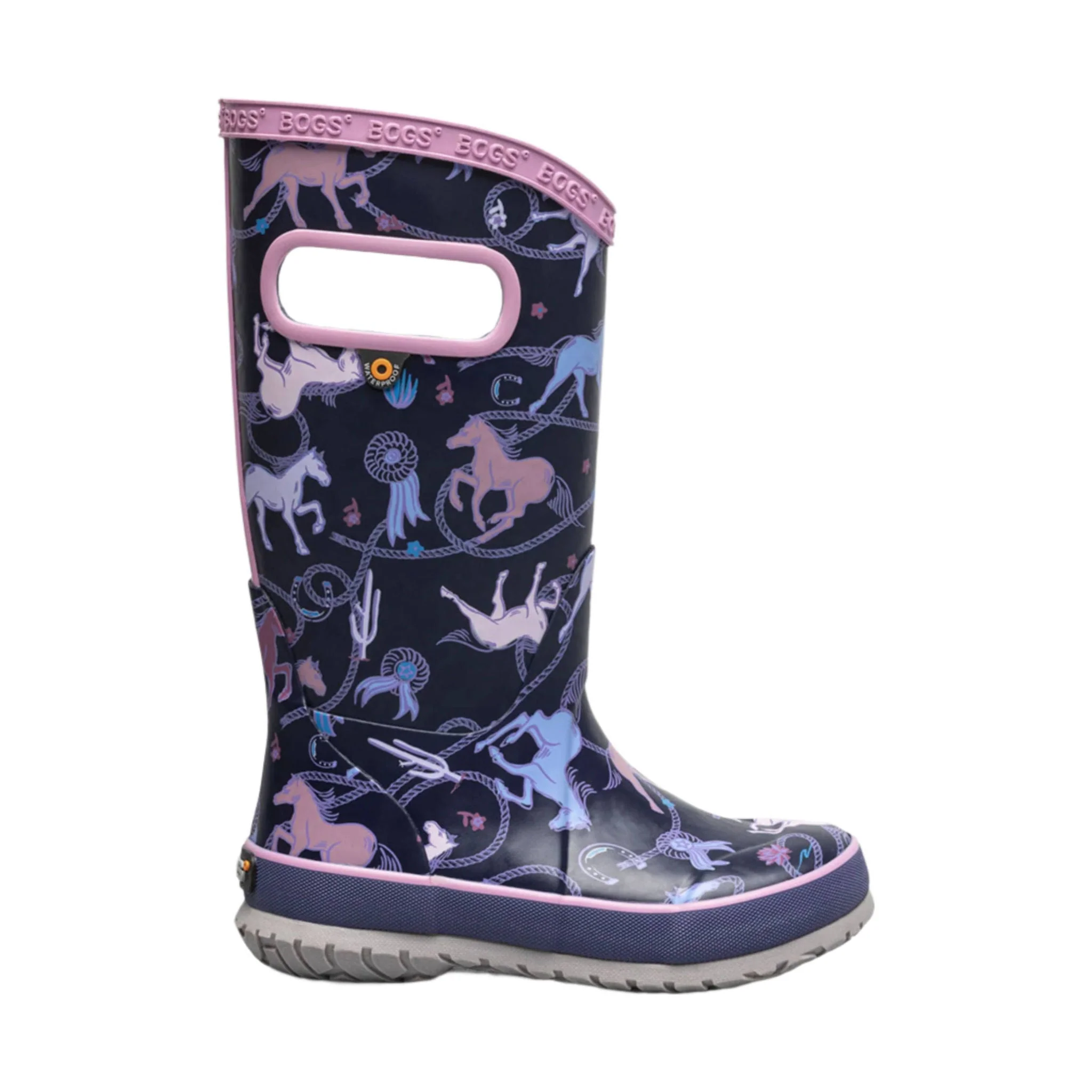Bogs Kids' Rodeo Horse Rain Boots - Purple Multi