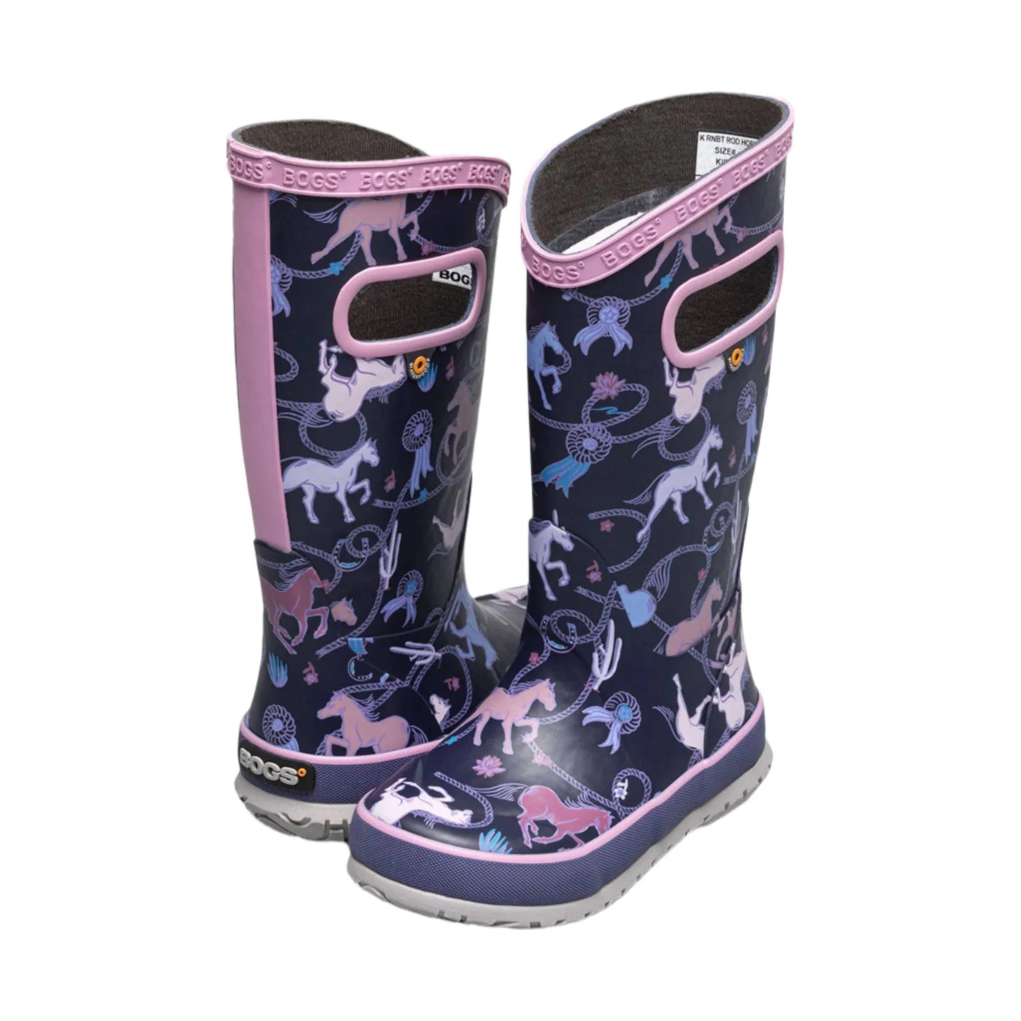 Bogs Kids' Rodeo Horse Rain Boots - Purple Multi - Image 4