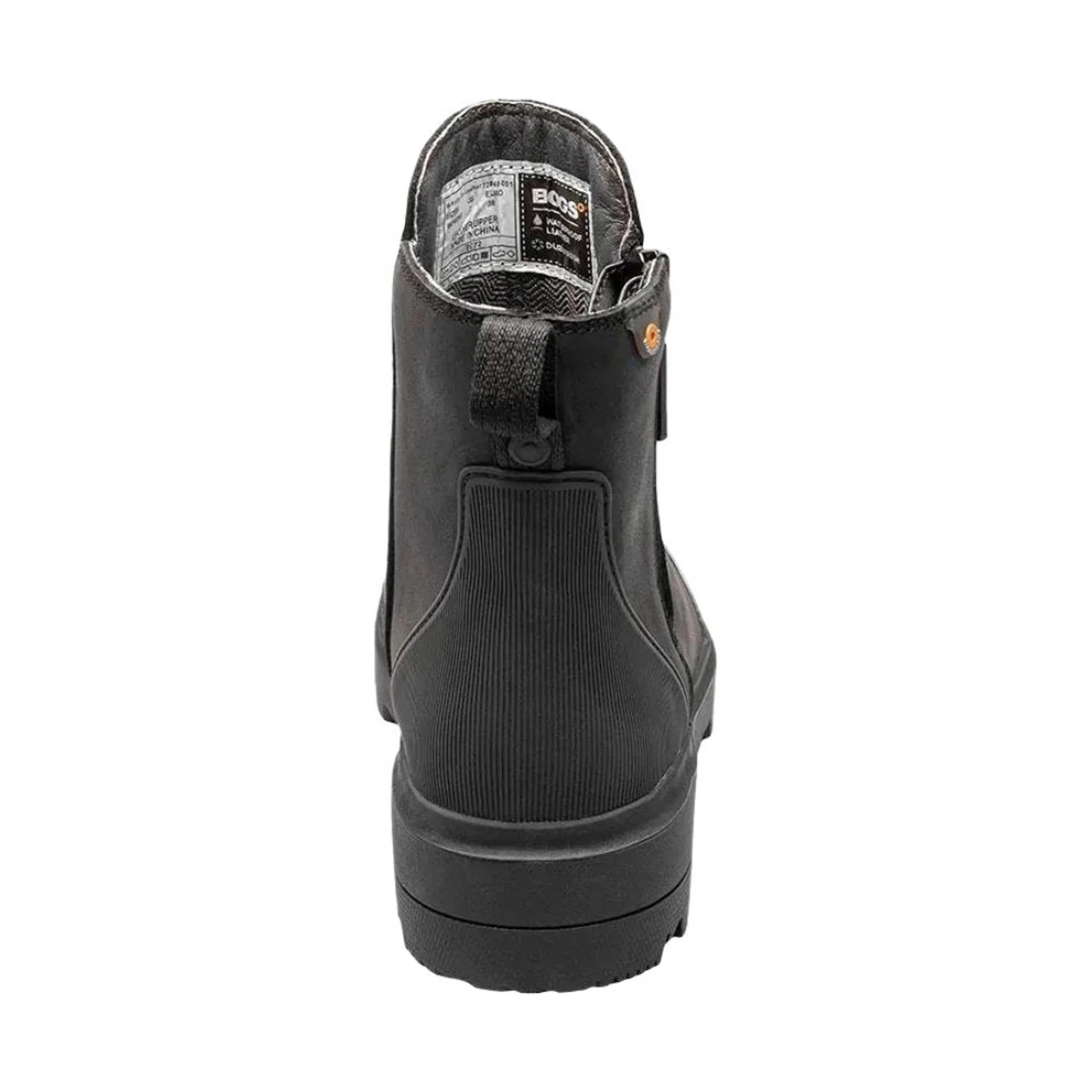 Bogs Women's Holly Zip Leather Rain Boot - Black - Image 3