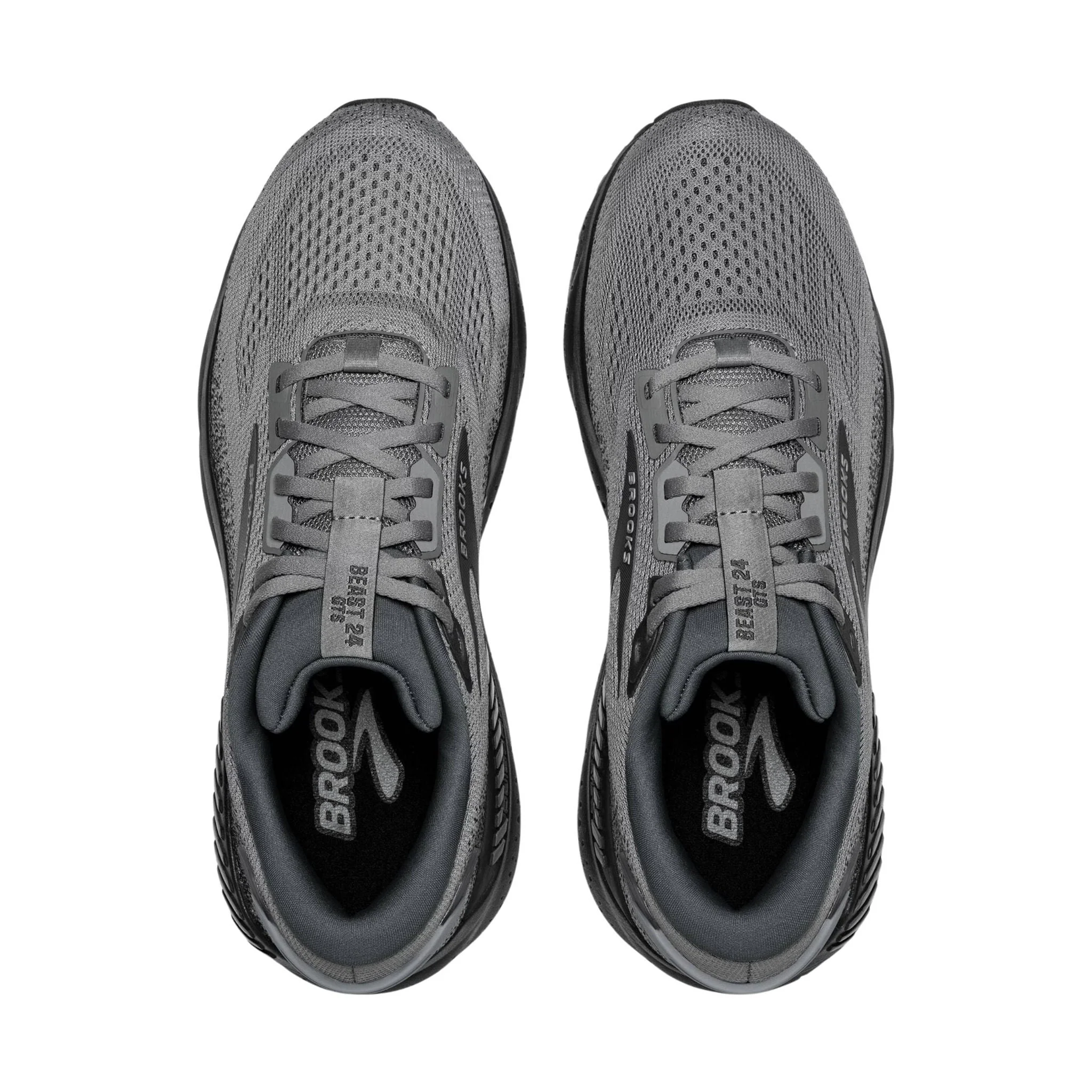 Brooks Men's Beast GTS 24 Road Running Shoes - Primer Grey/Ebony - Image 2