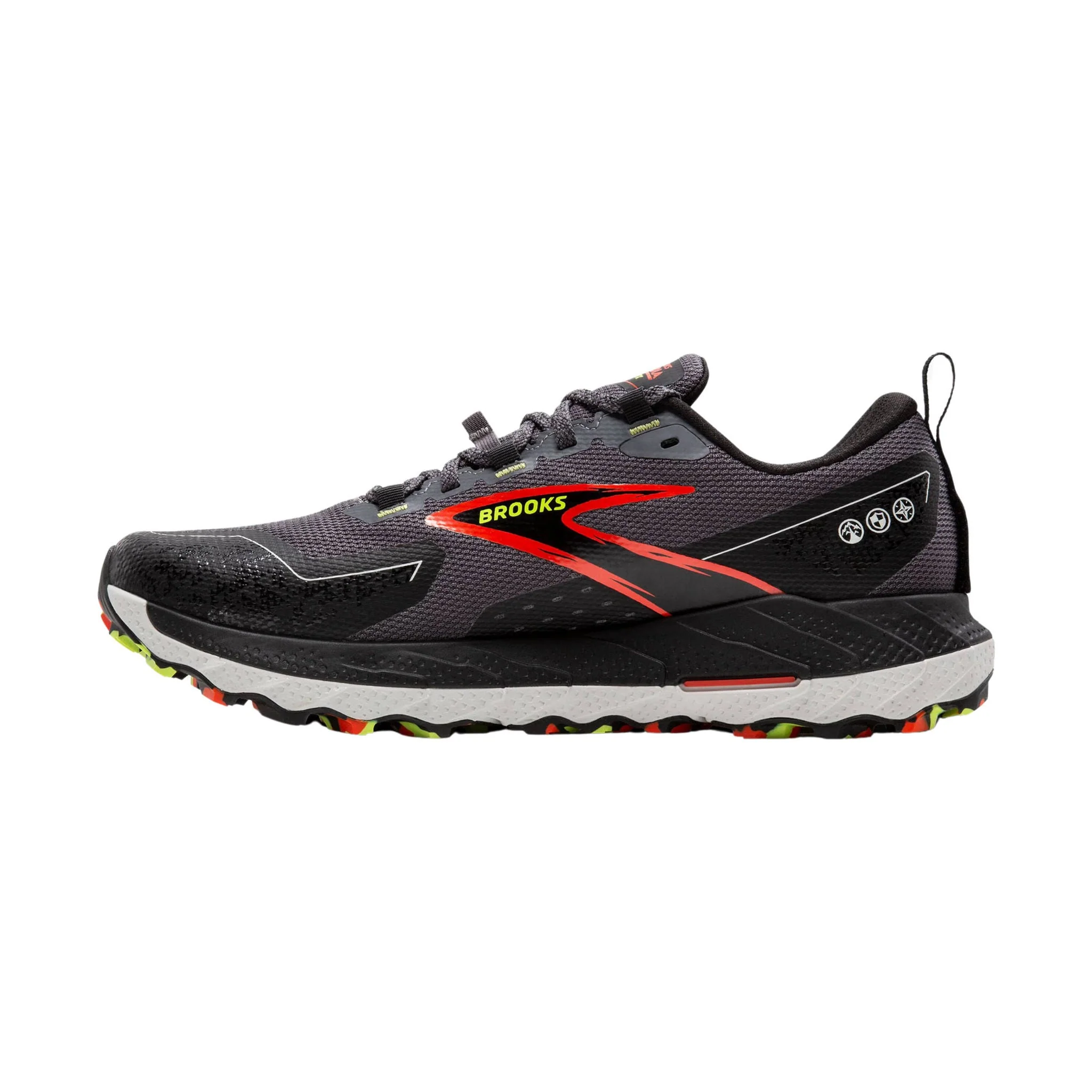 Brooks Men's Cascadia 18 GTX Trail Running Shoes - Blackened Pearl/Black/Tomato - Image 2