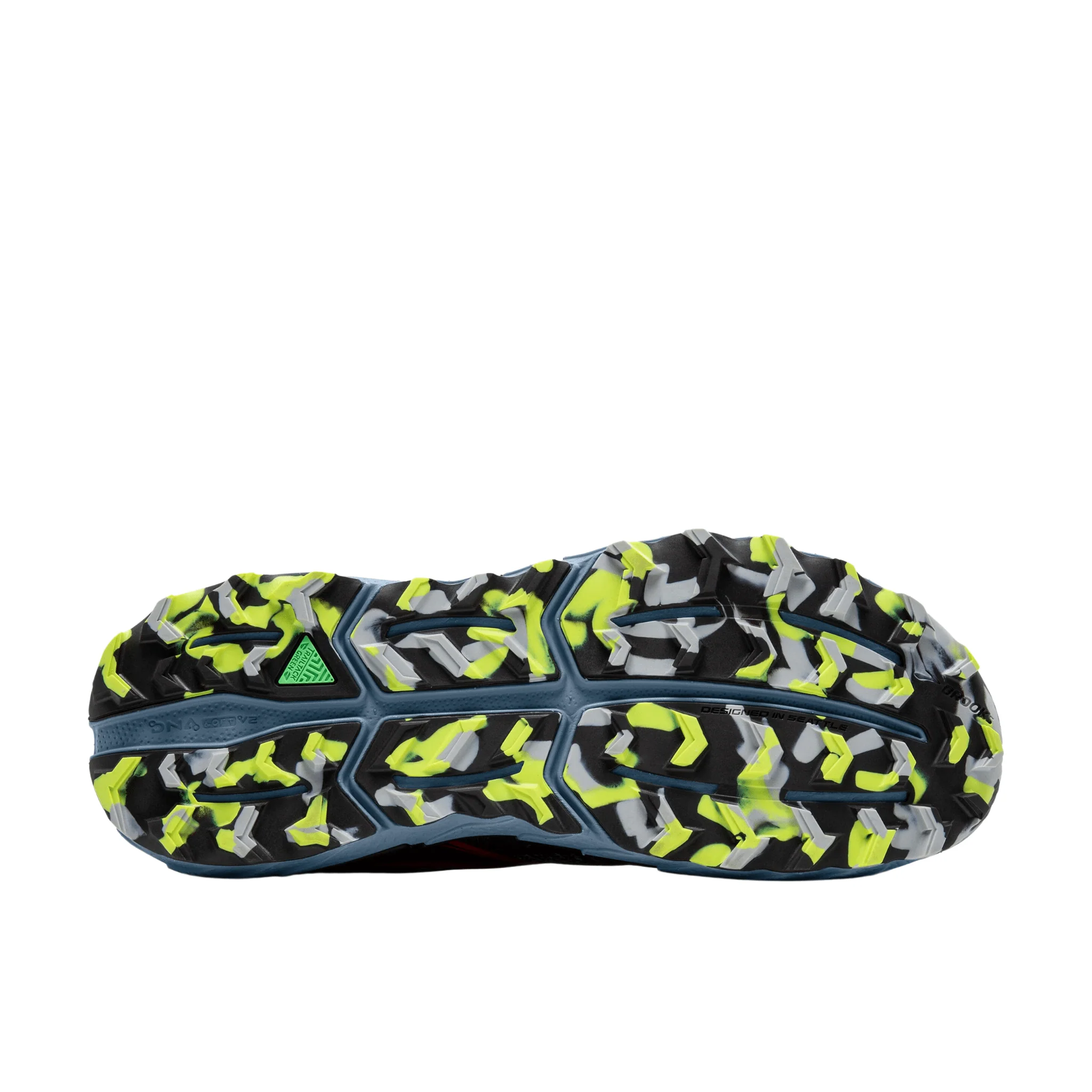 Brooks Men's Cascadia 18 Trail Running Shoe - Citadel/Ebony/Lime - Image 4