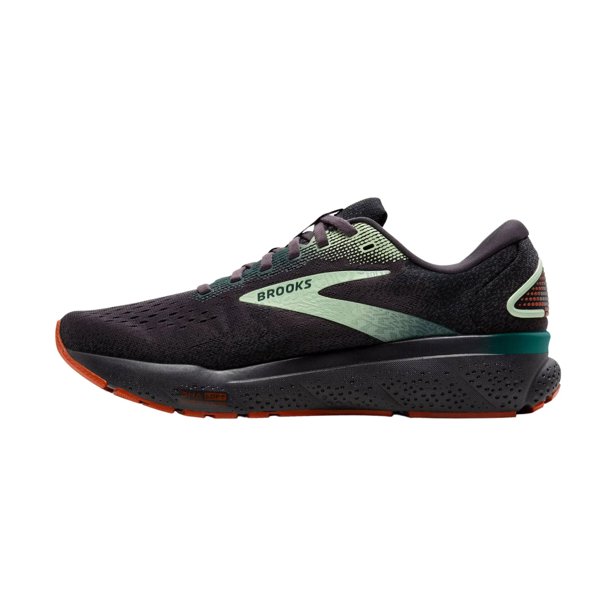 Brooks Men's Ghost 16 Road Running Shoes - Blackened Pearl/June Bug/Green - Image 2