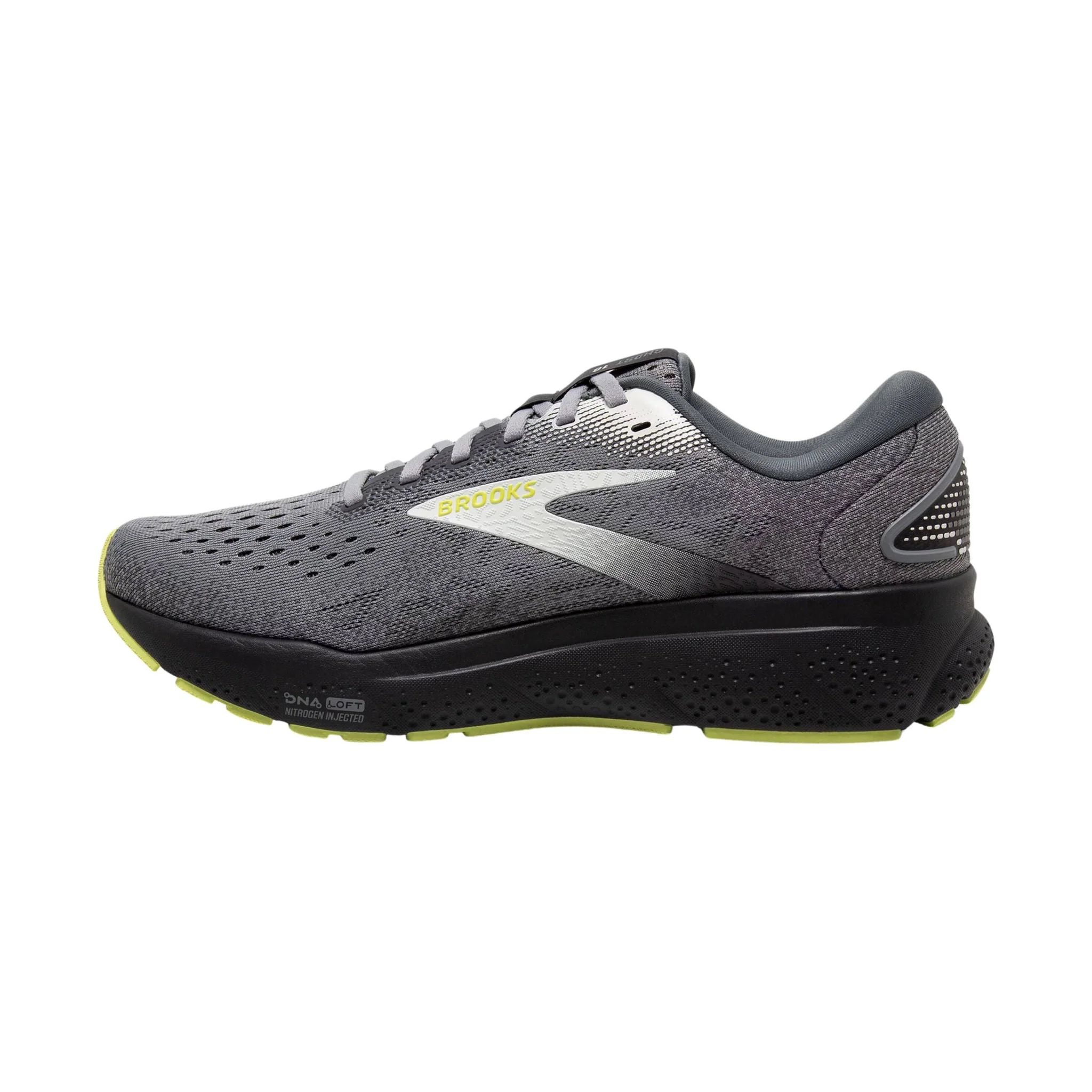 Brooks Men's Ghost 16 Road Running Shoes - Primer/Grey/Lime - Image 2