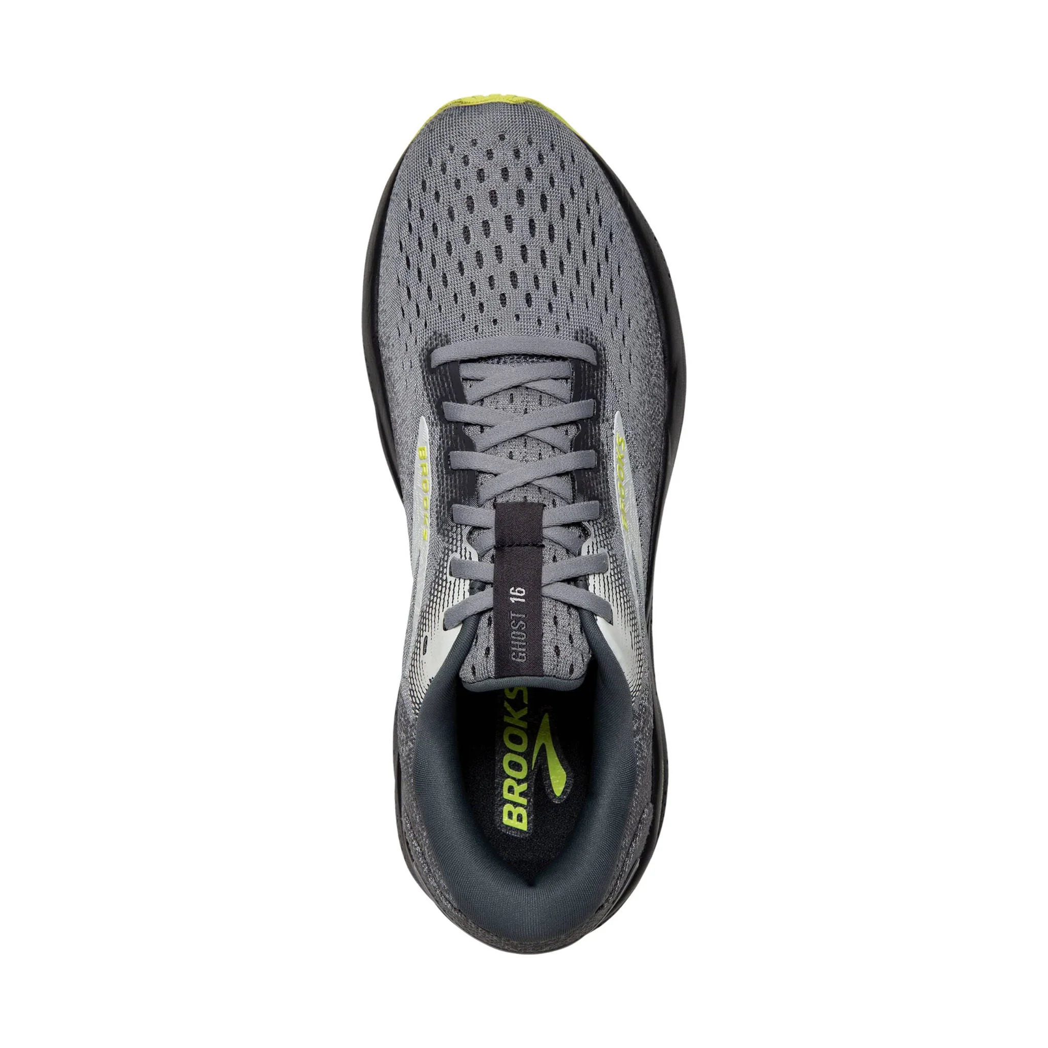 Brooks Men's Ghost 16 Road Running Shoes - Primer/Grey/Lime - Image 3