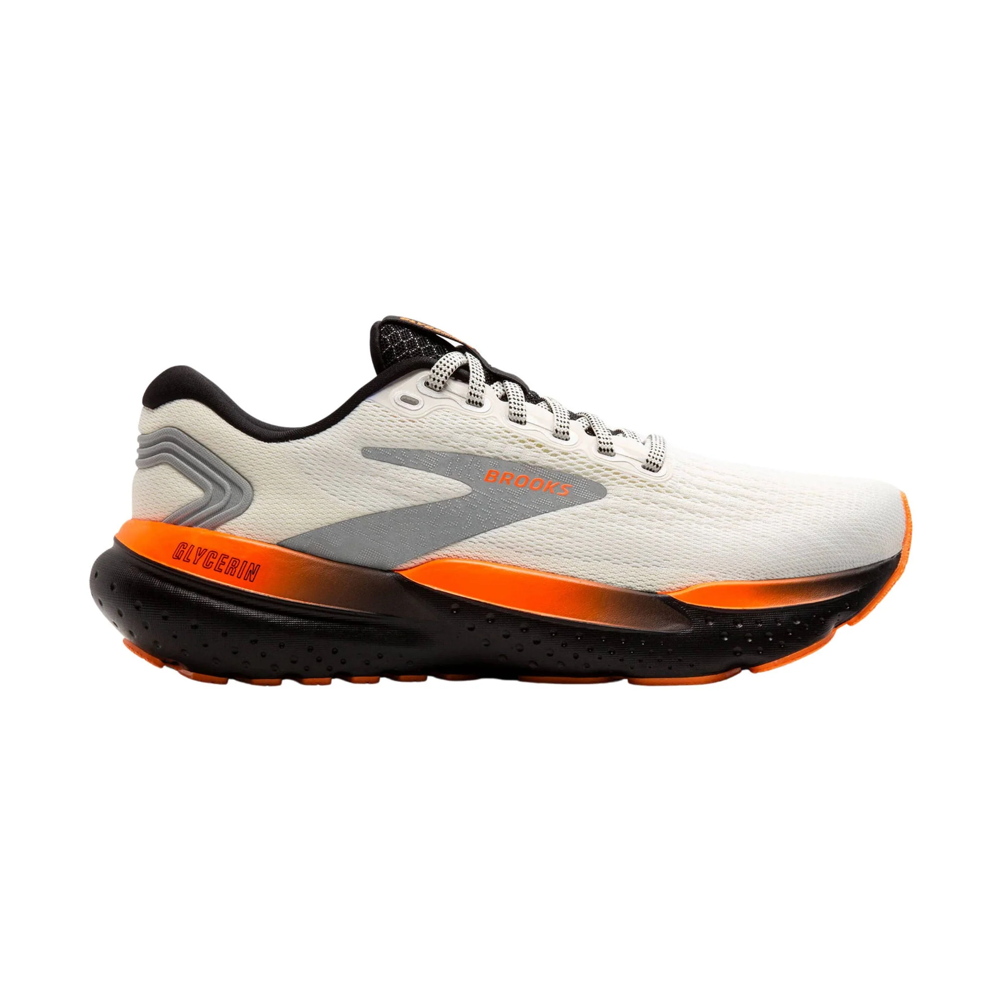 Brooks Men's Glycerin 21 Road Running Shoes - Ecru/Orange/Black