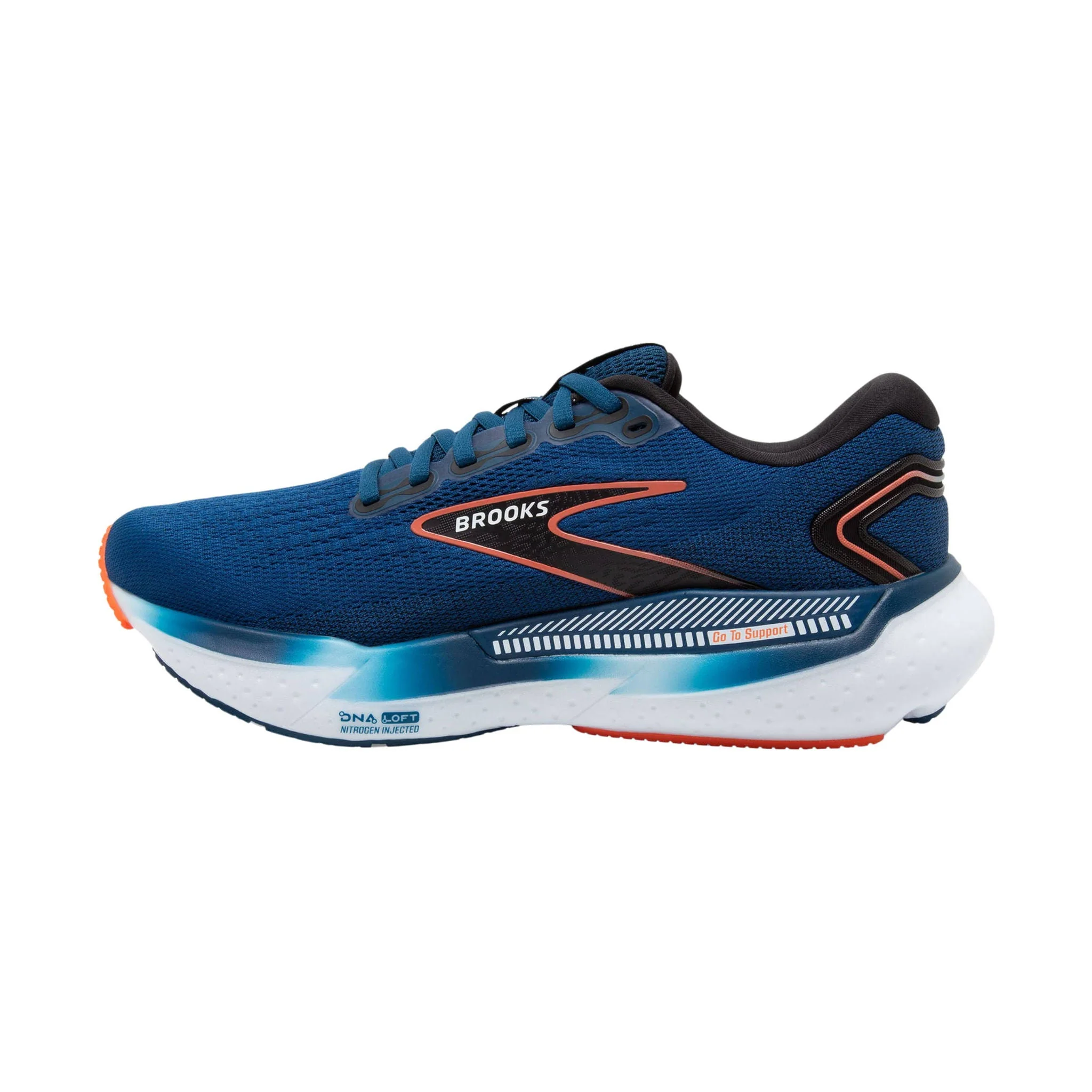 Brooks Men's Glycerin GTS 21 Road Running Shoes - Blue Opal/Black/Nasturtium - Image 2