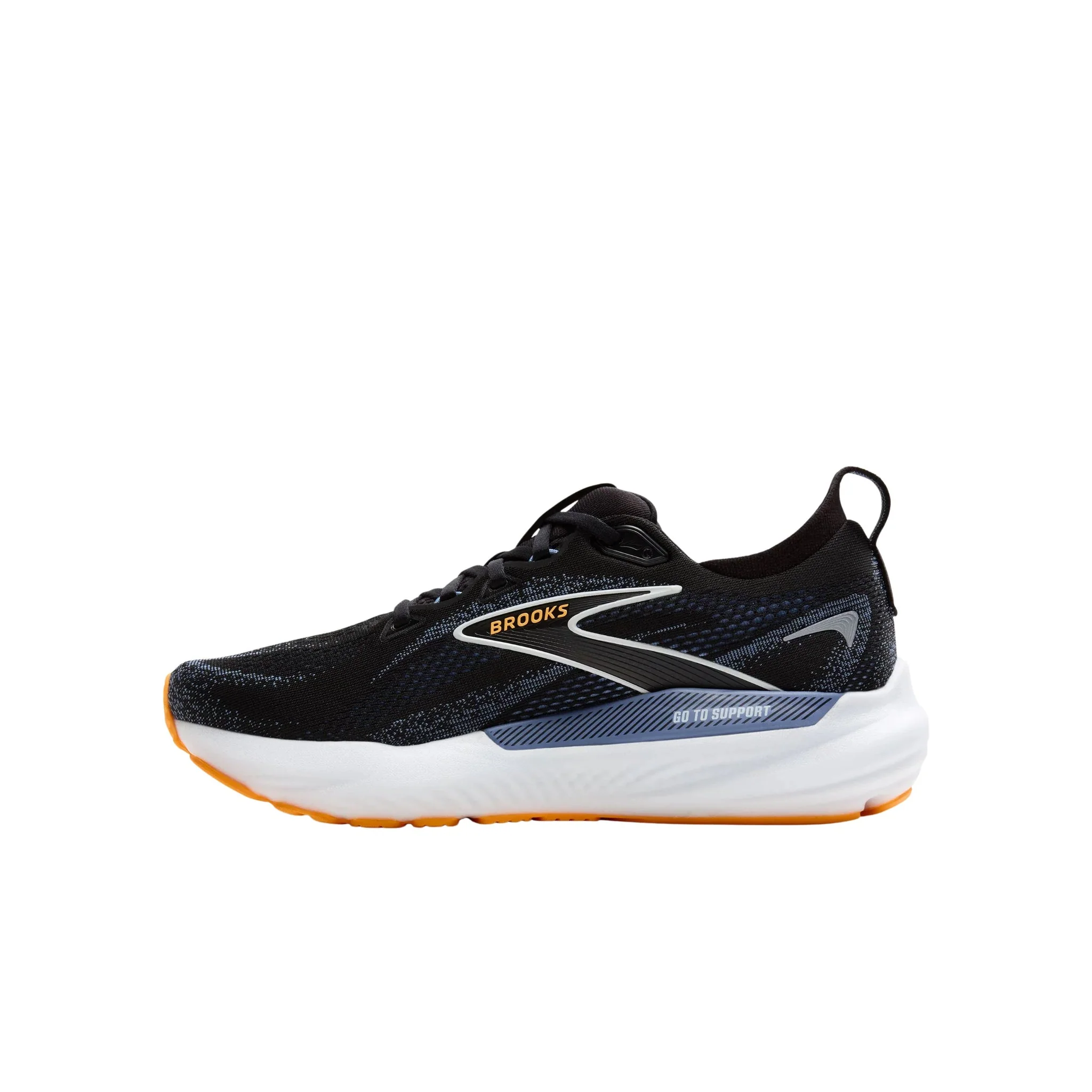 Brooks Men's Glycerin GTS 22 Running Shoes - Black/Blue/Orange - Image 2