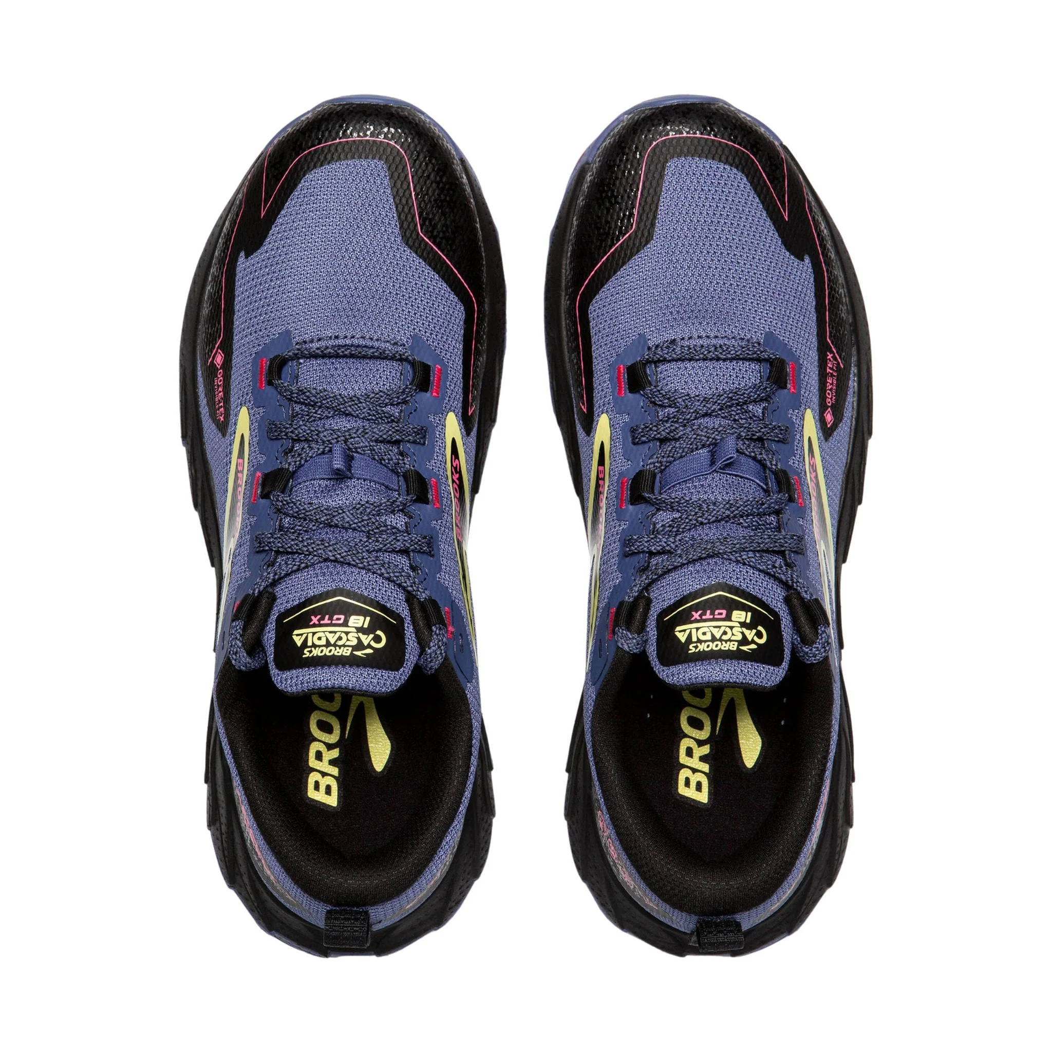 Brooks Women's Cascadia 18 GTX Trail Running Shoes - Grey Blue/Black/Pink - Image 3
