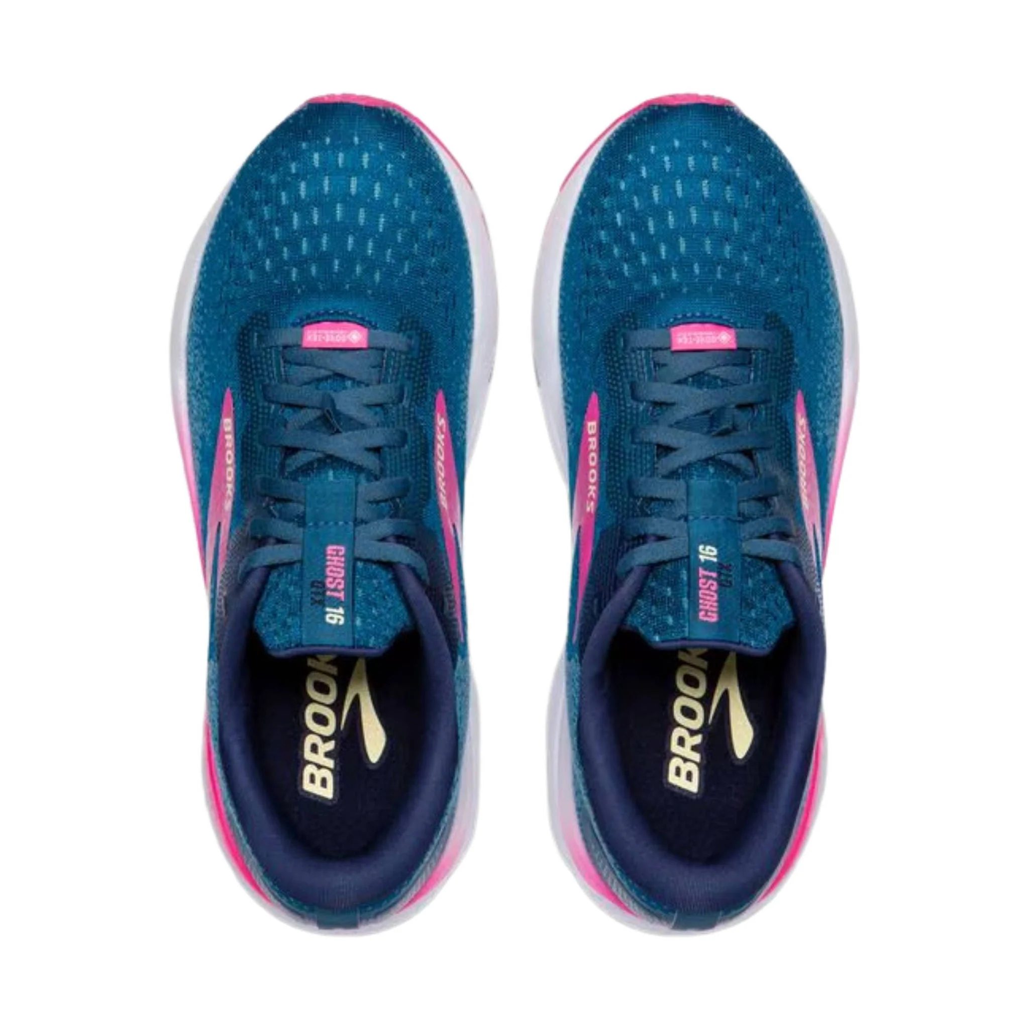 Brooks Women's Ghost 16 GTX Road Running Shoes - Moroccan Blue/Pink/Yellow - Image 3