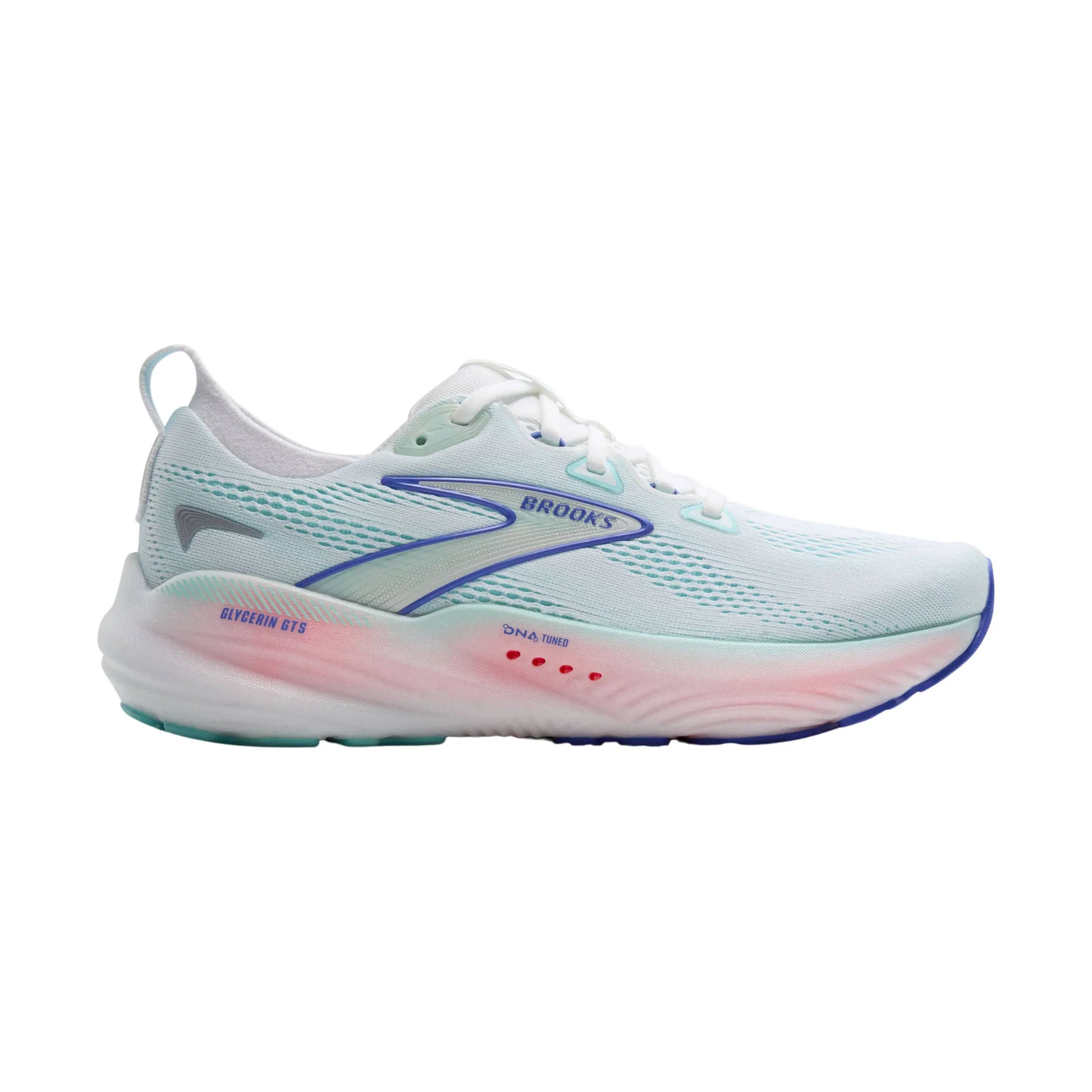 Brooks Women's Glycerin GTS 22 Road Running Shoes - White/Limpet Shell/Amparo Blue