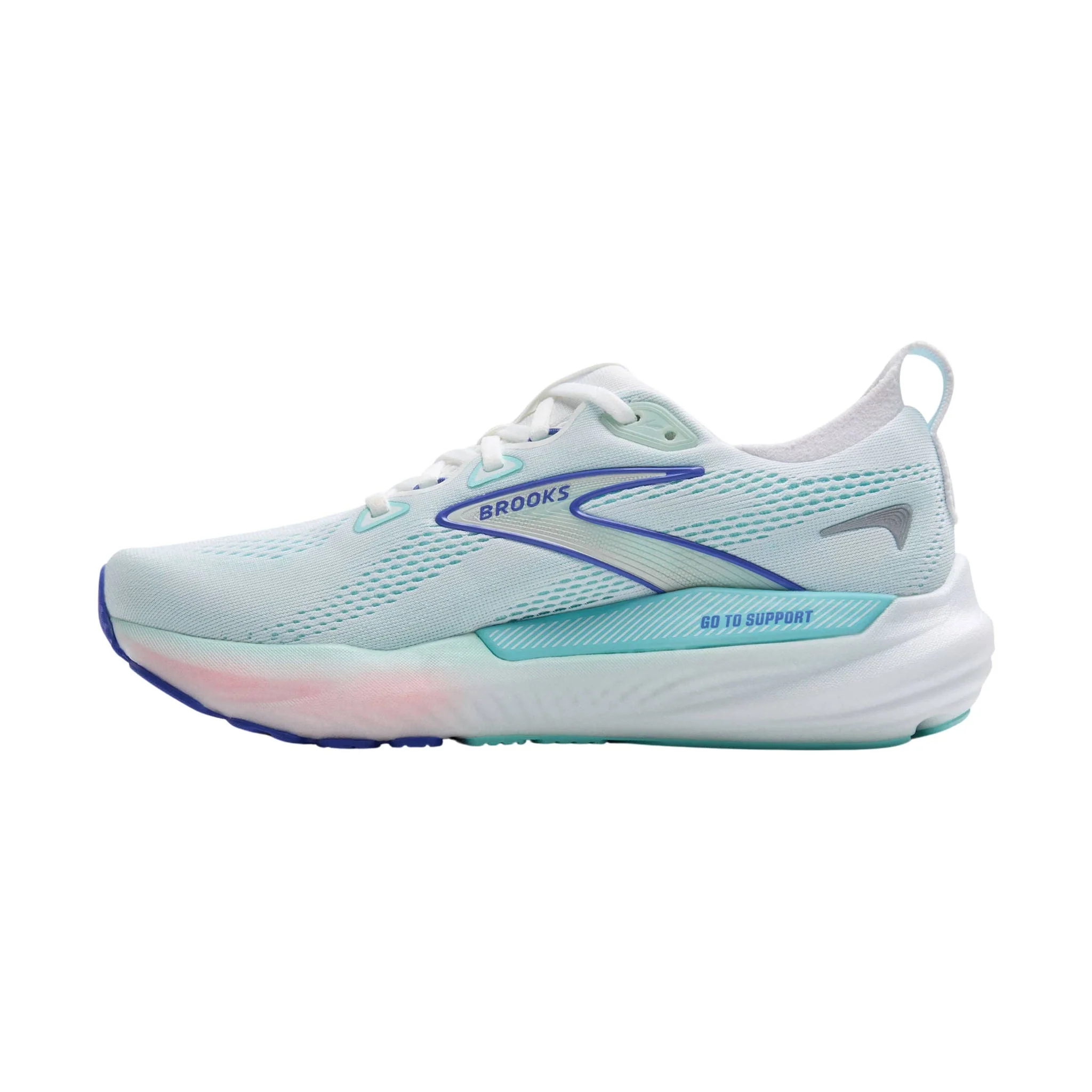 Brooks Women's Glycerin GTS 22 Road Running Shoes - White/Limpet Shell/Amparo Blue - Image 2
