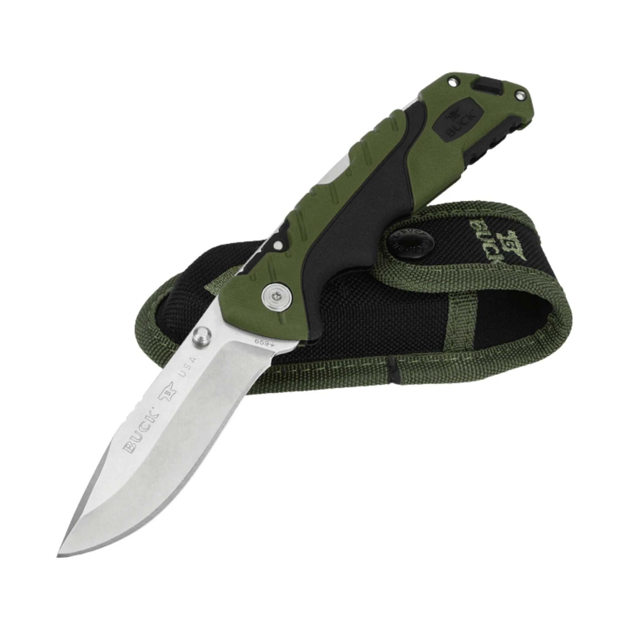 Buck Large Folding Pursuit Knife - Green/Black - Image 4