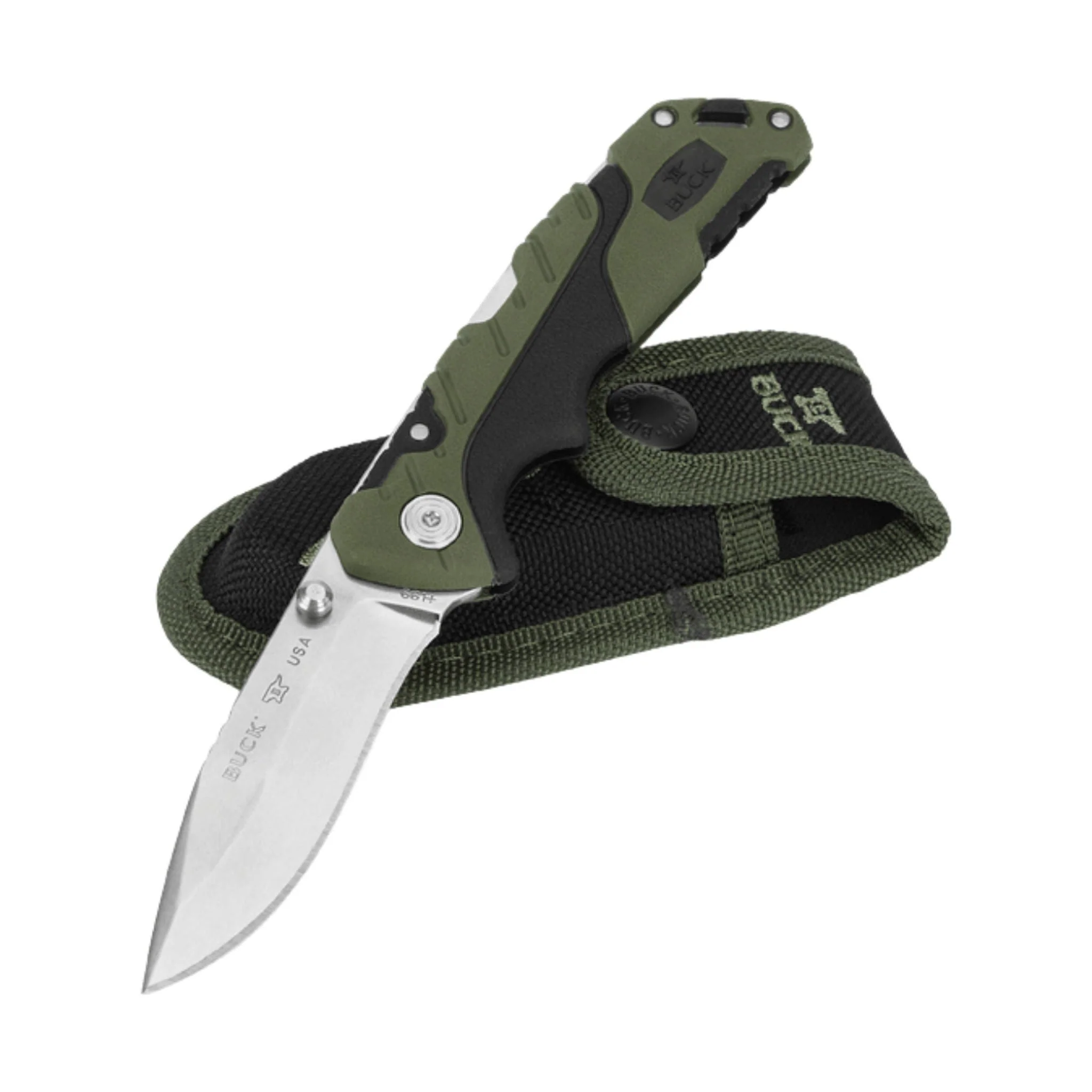 Buck Small Folding Pursuit Knife - Green/Black - Image 4