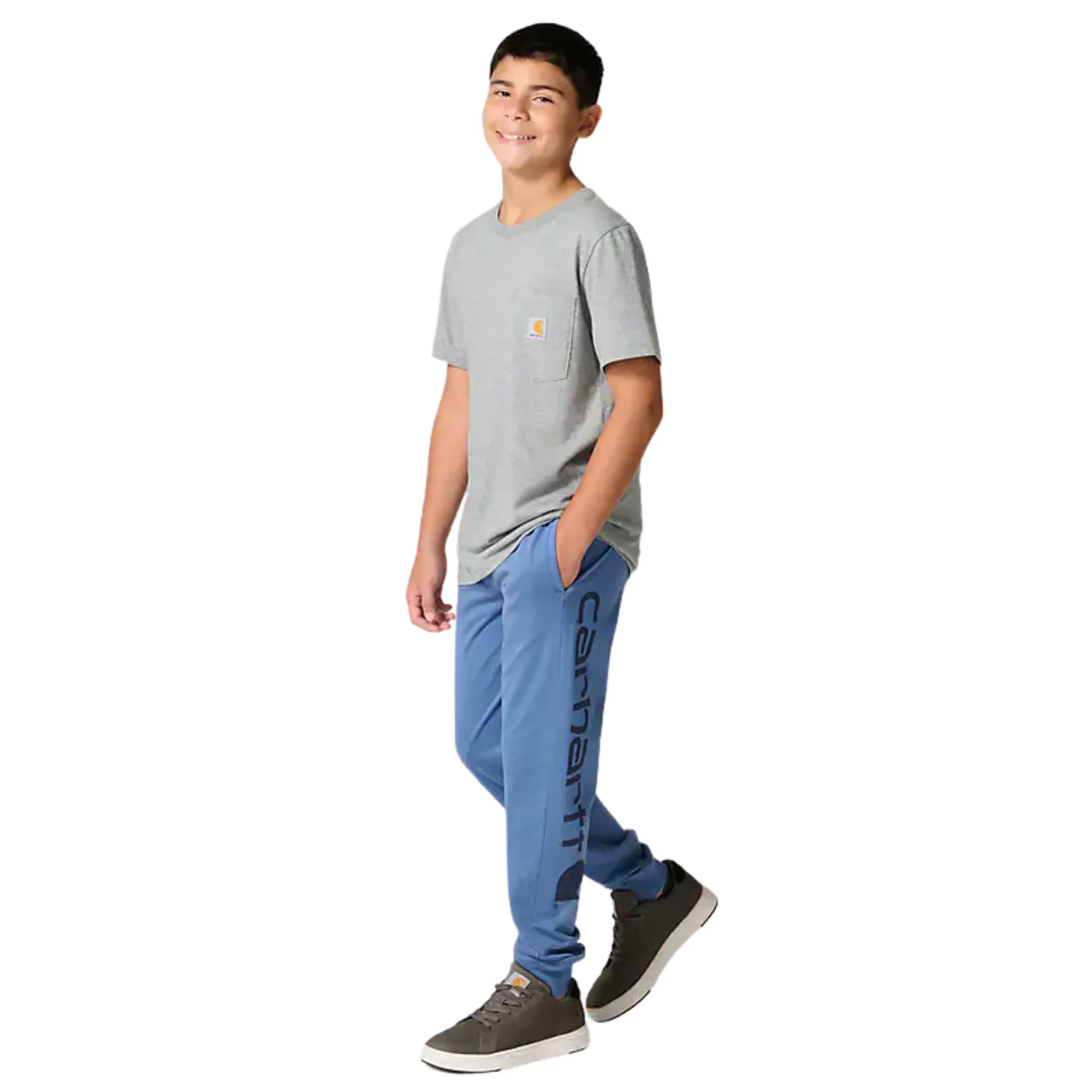Carhartt Boys' Garment Dye Logo Sweatpants - Marlin Heather - Image 2