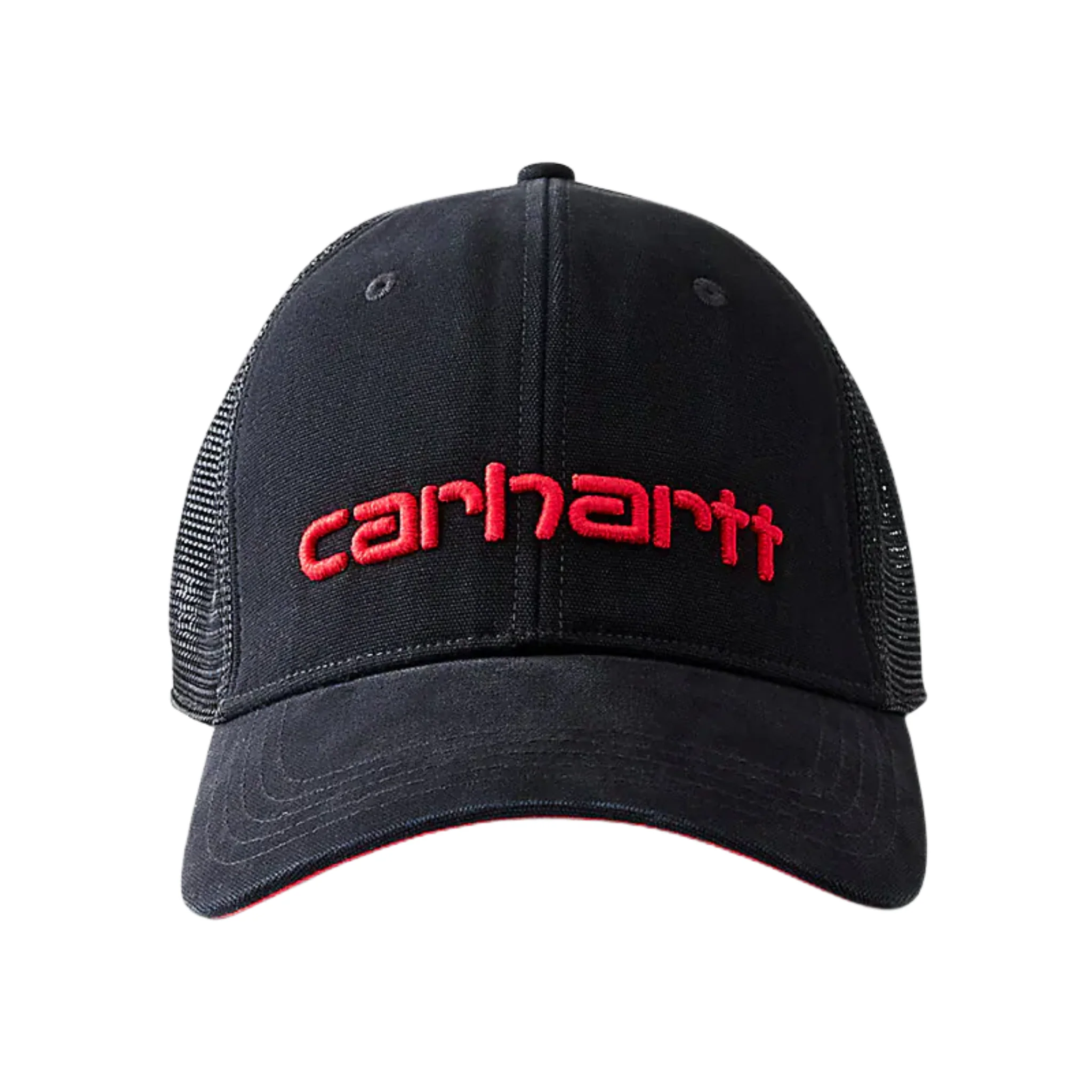 Carhartt Canvas Mesh Cap - Black/Crab Apple