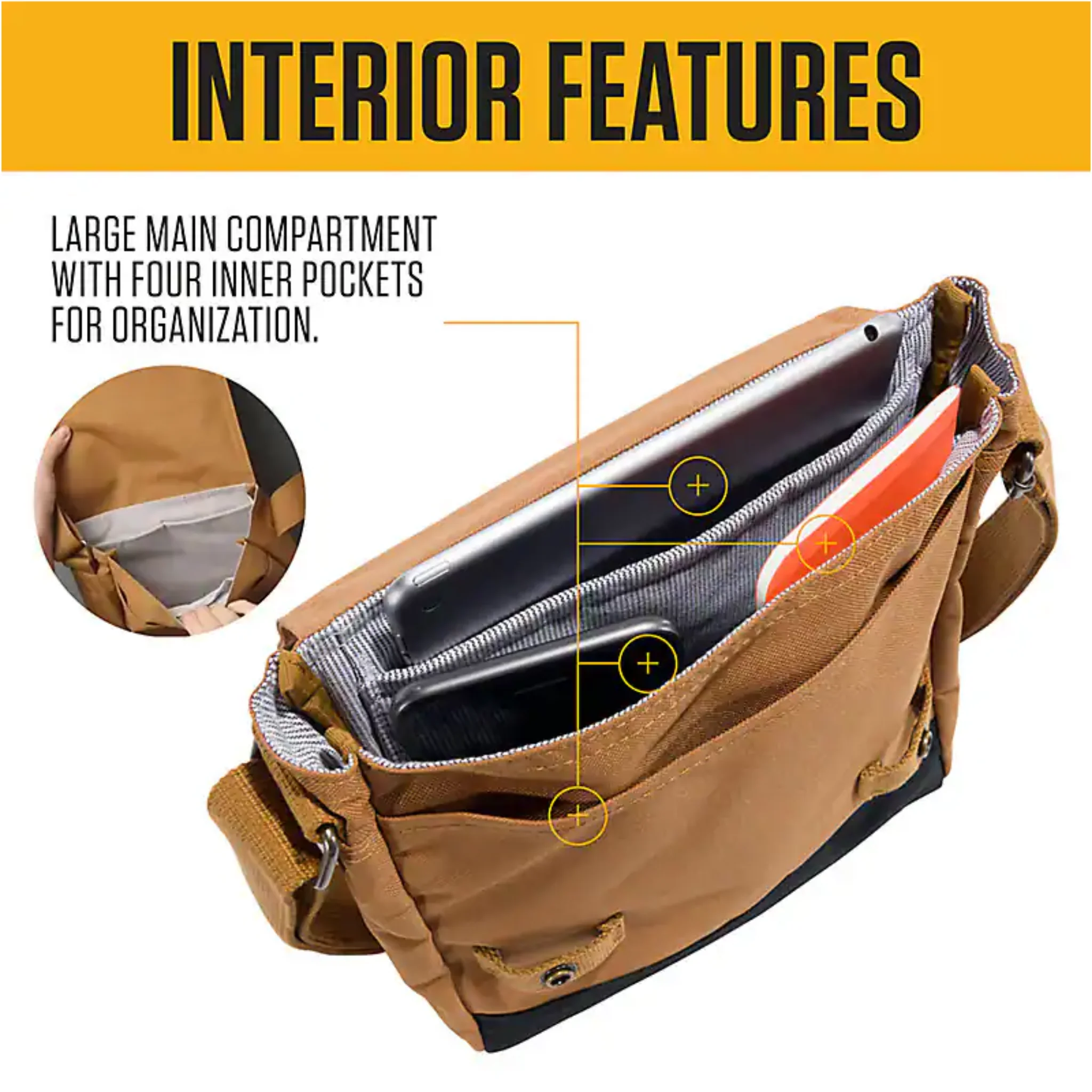Carhartt Crossbody Snap Bag - Black - Image 5