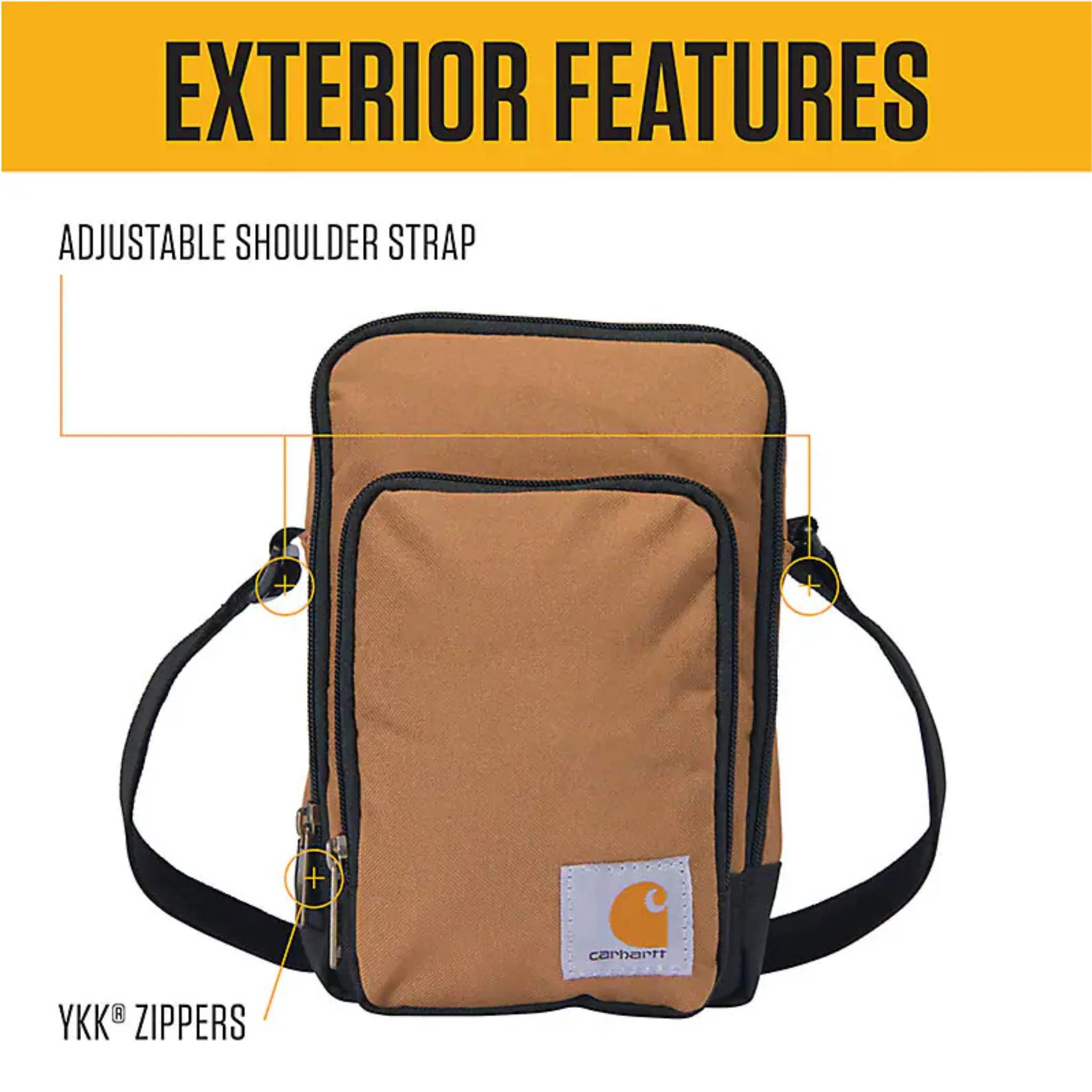 Carhartt Crossbody Zip Bag - Carhartt Brown - Image 4