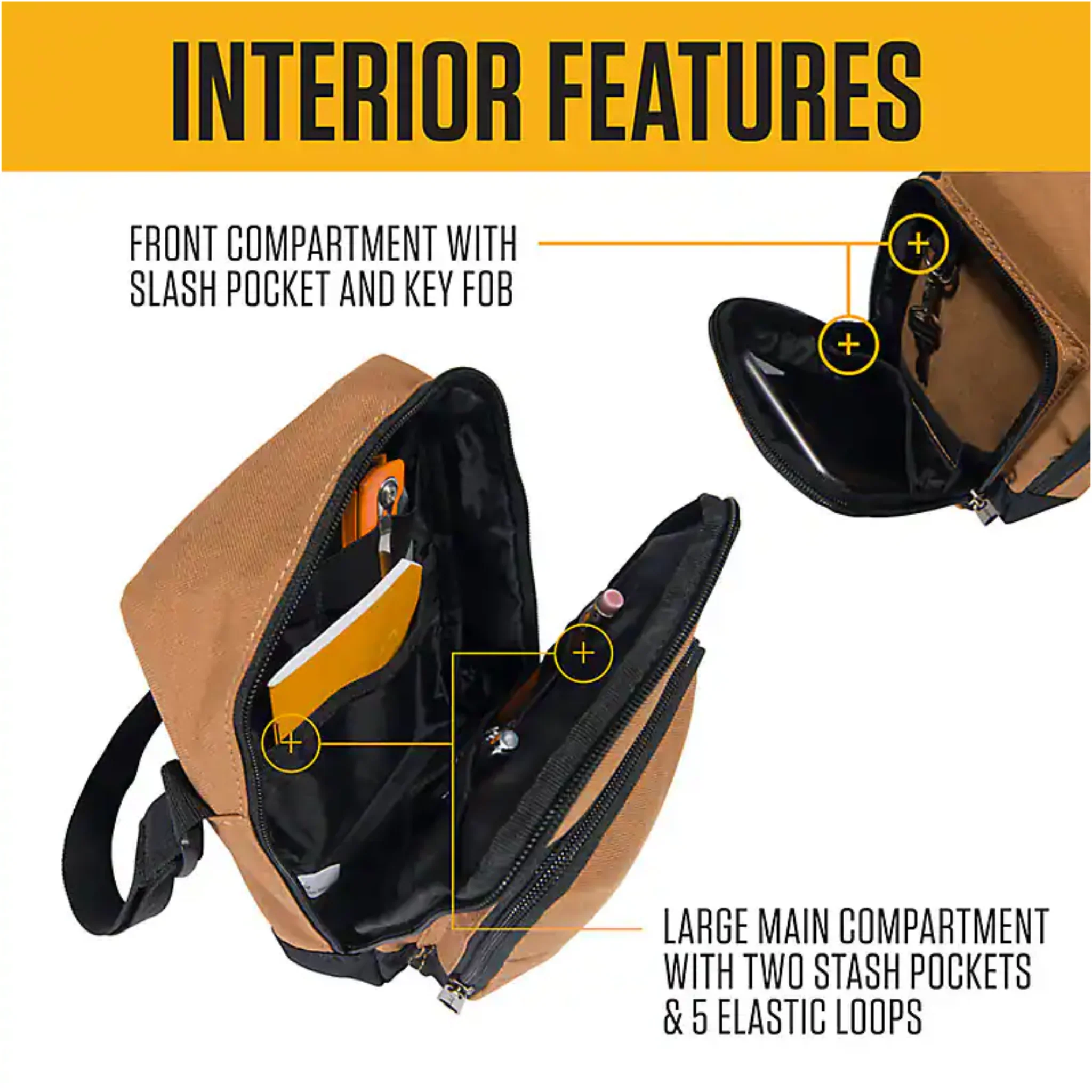 Carhartt Crossbody Zip Bag - Carhartt Brown - Image 5