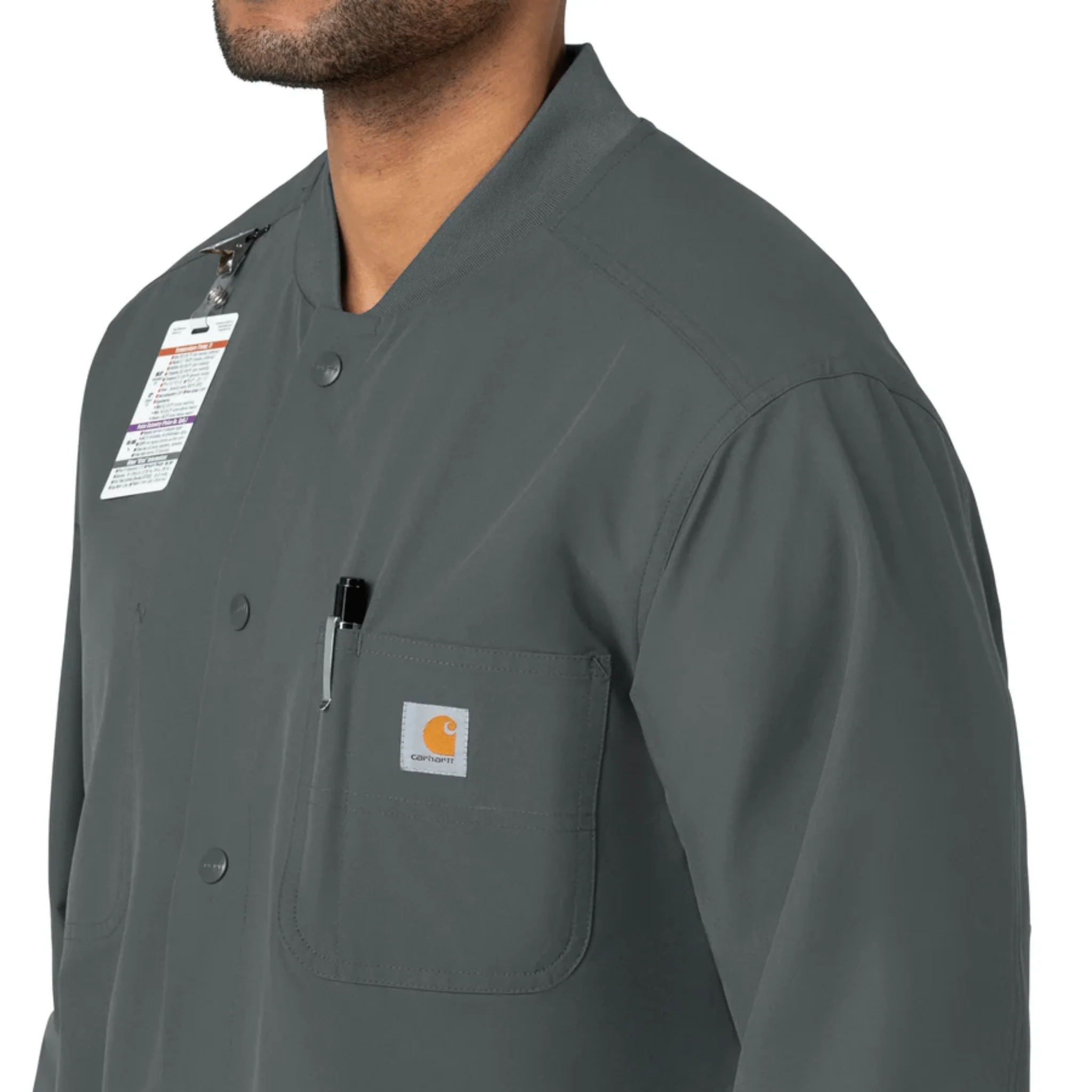Carhartt Force Essentials Chore Scrub Coat - Pewter - Image 3