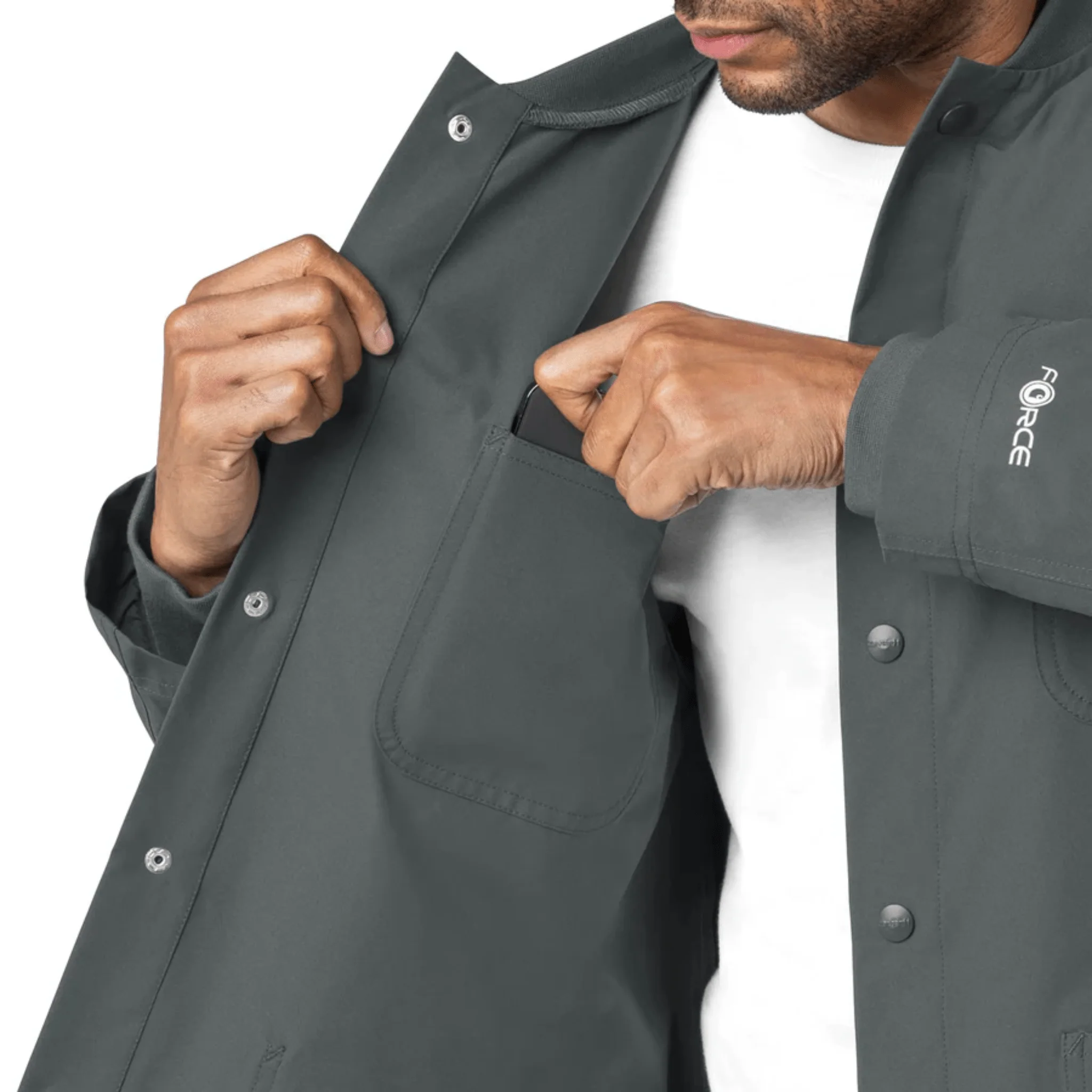 Carhartt Force Essentials Chore Scrub Coat - Pewter - Image 4