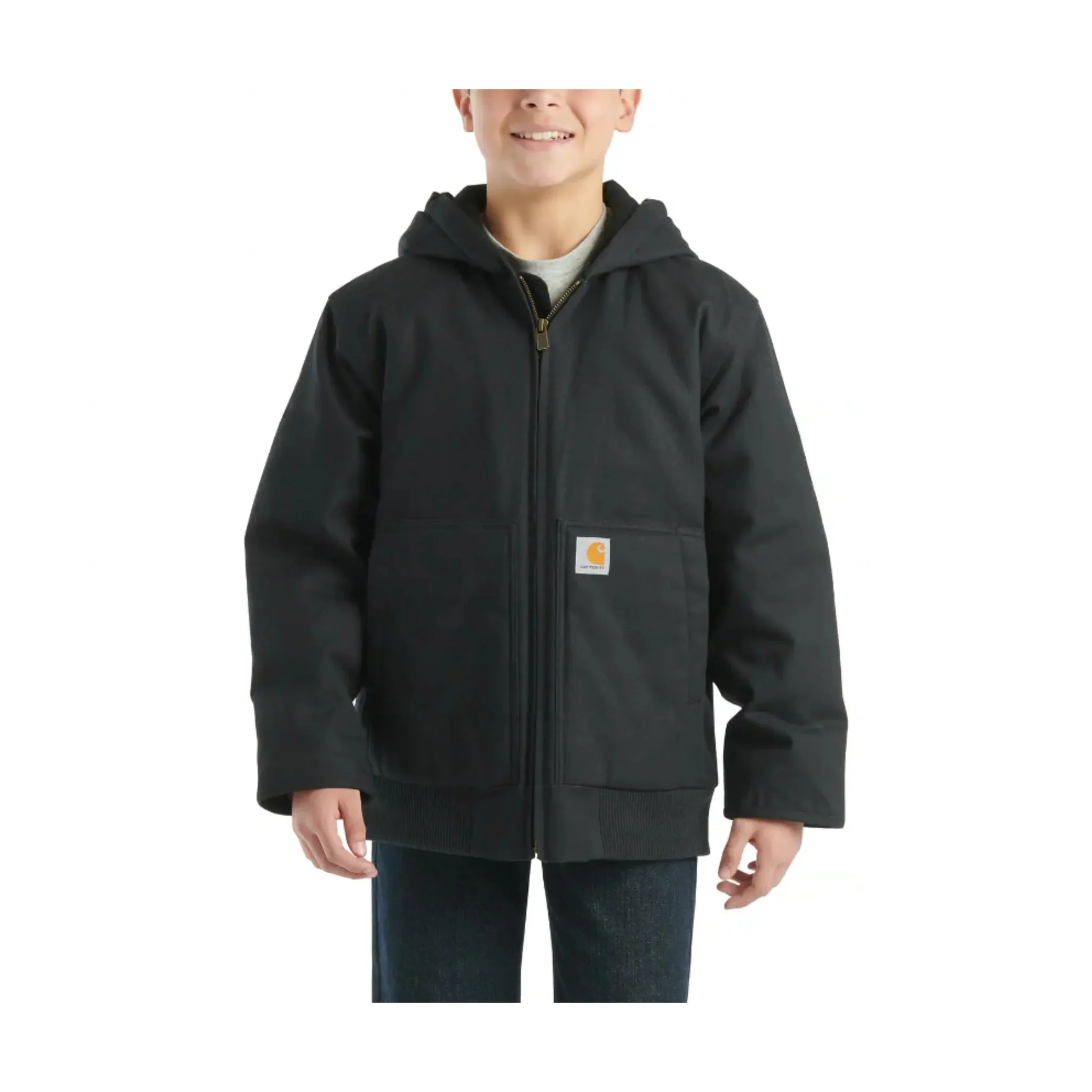 Carhartt Kids' Flannel Quilt Lined Active Jacket - Caviar Black