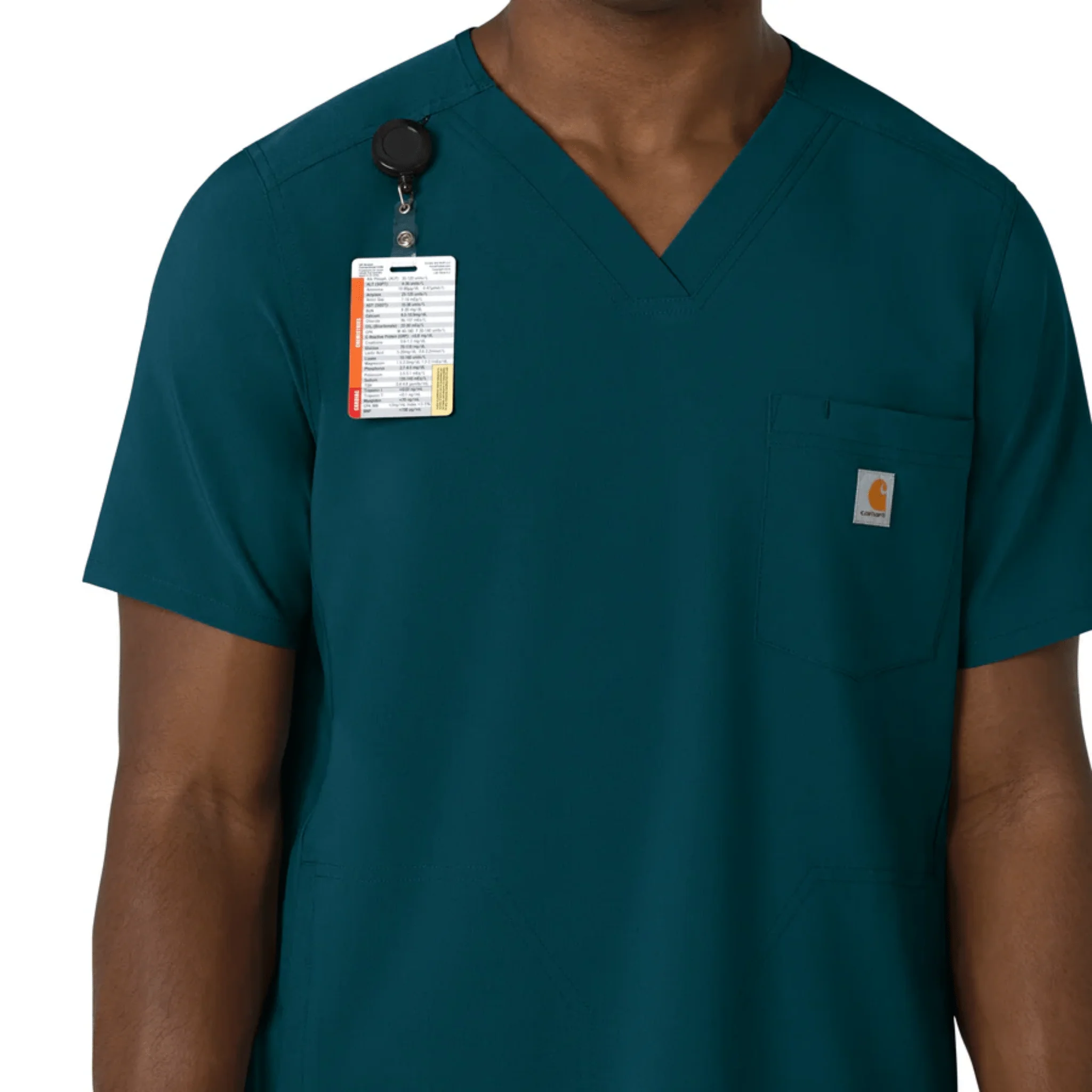 Carhartt Men's Cross Flex V Neck Scrub Top - Caribbean - Image 3