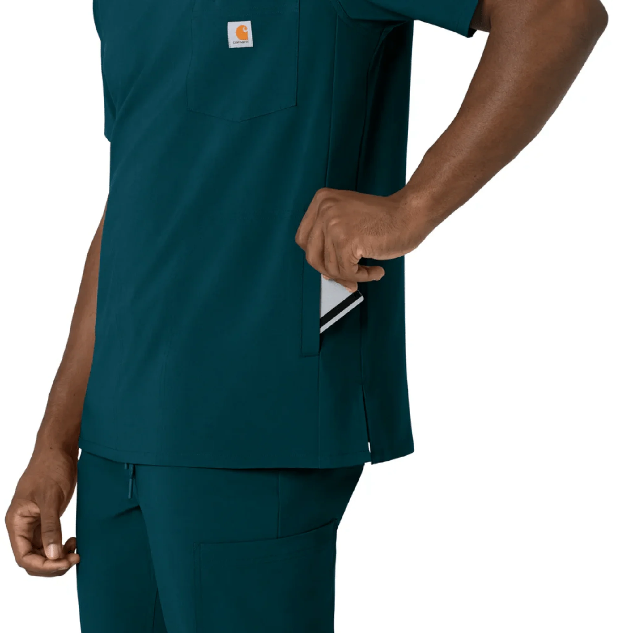Carhartt Men's Cross Flex V Neck Scrub Top - Caribbean - Image 5