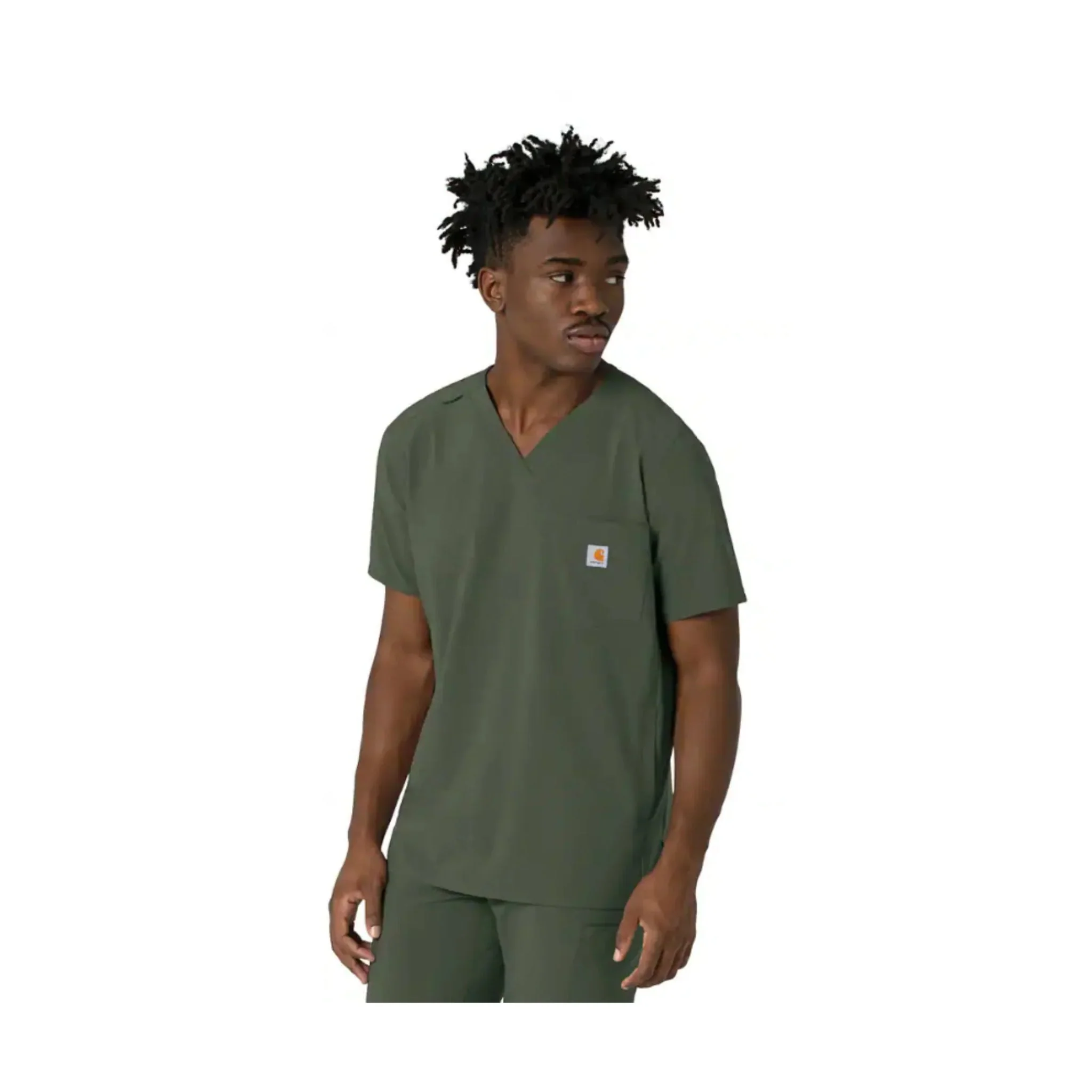Carhartt Men's Cross Flex V Neck Scrub Top - Olive