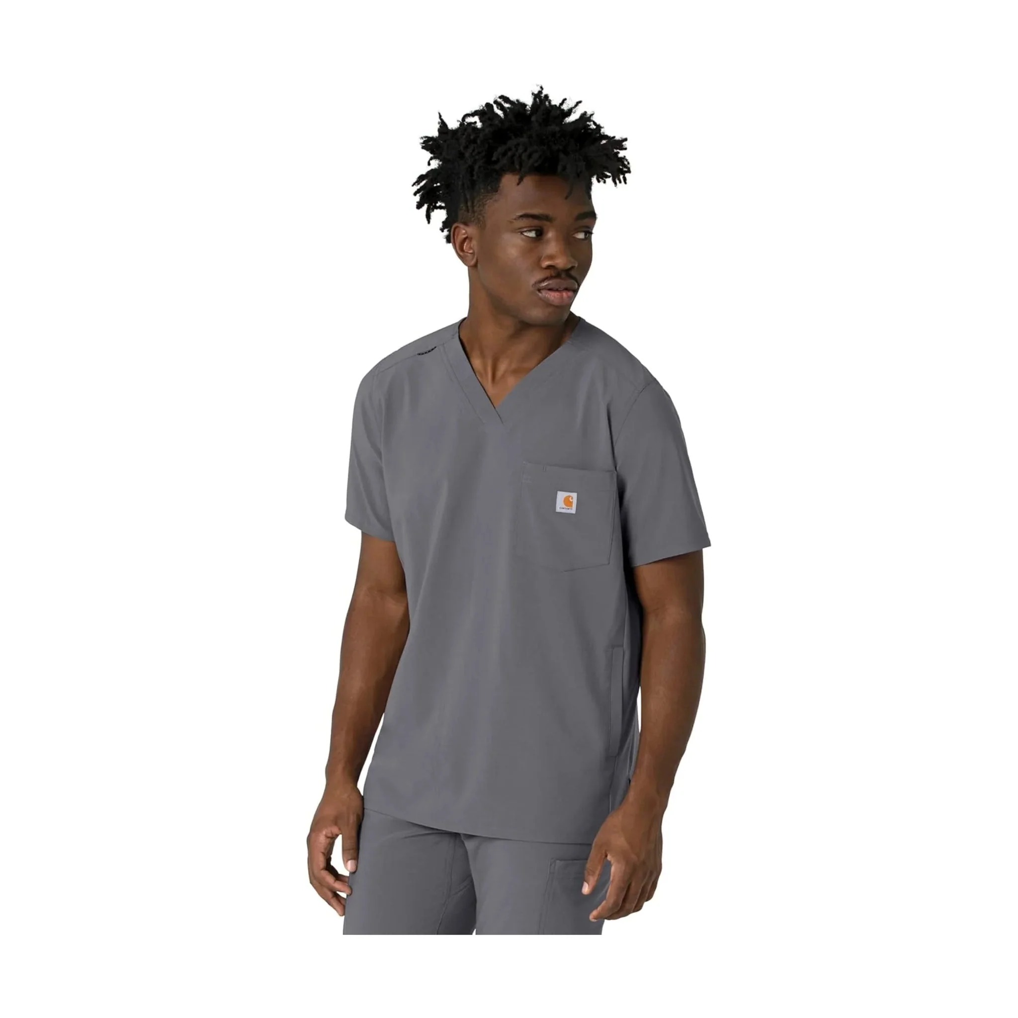 Carhartt Men's Cross Flex V Neck Scrub Top - Pewter