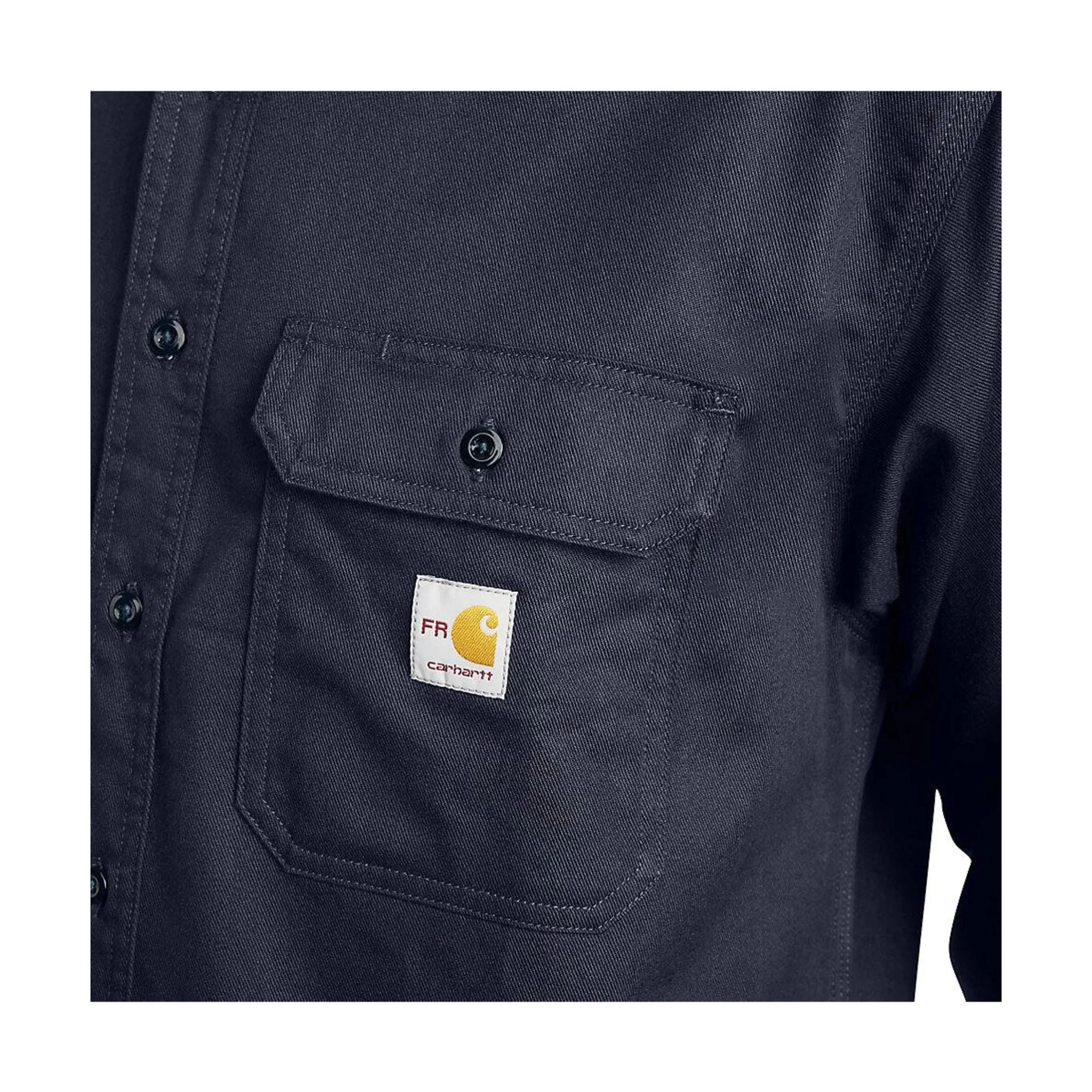 Carhartt Men's Flame Resistant Classic Twill Shirt - Dark Navy - Image 3