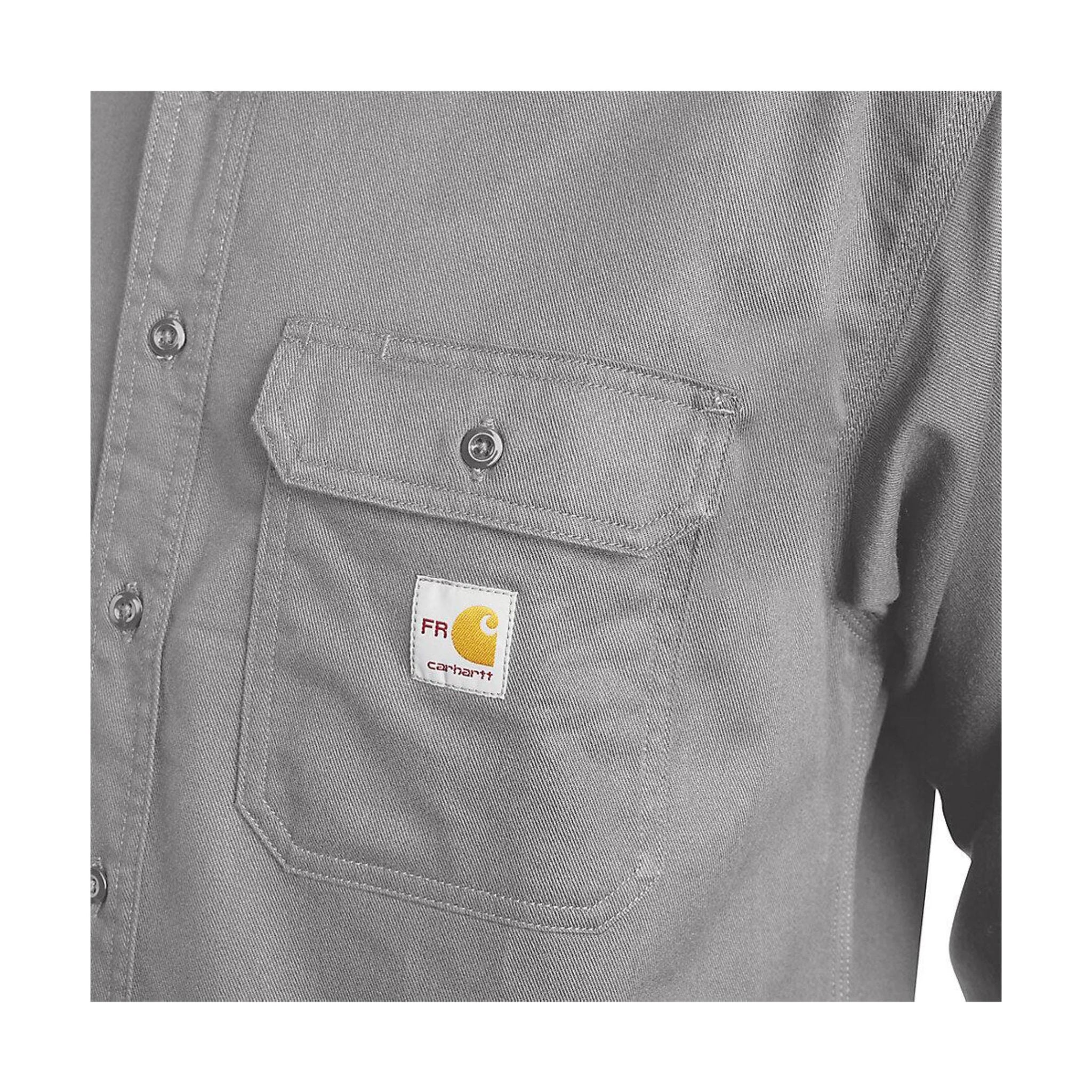 Carhartt Men's Flame Resistant Classic Twill Shirt - Gray - Image 3