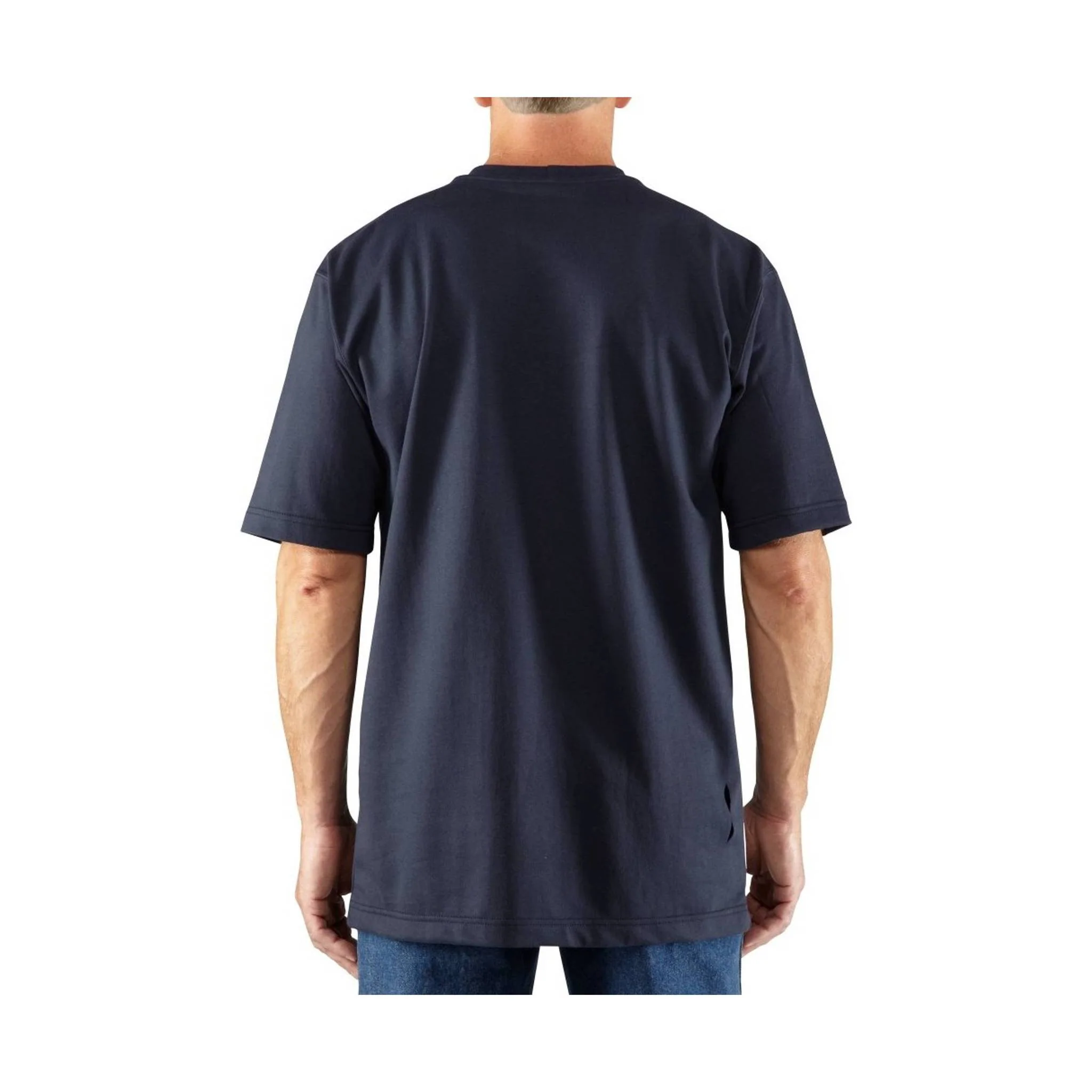 Carhartt Men's Flame Resistant Force Cotton Short Sleeve T Shirt - Dark Navy - Image 2