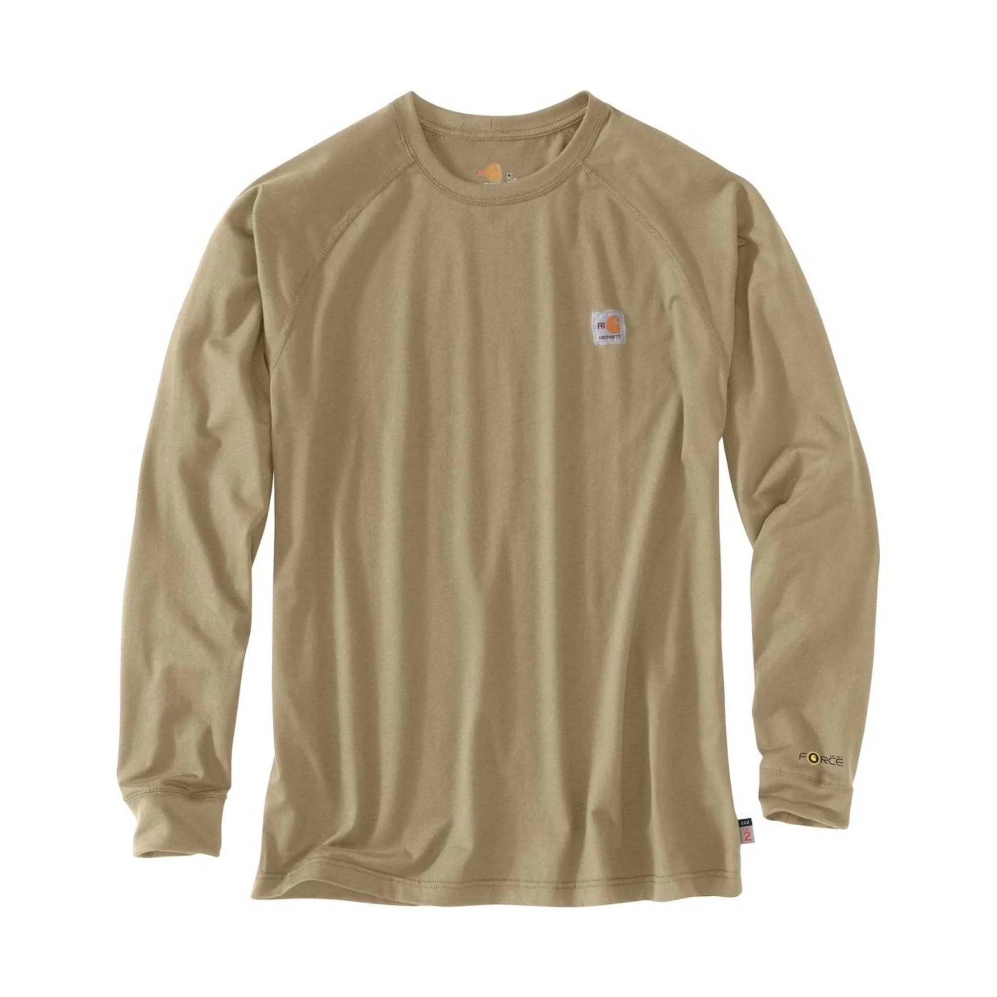 Carhartt Men's Flame Resistant Force Long-Sleeve T Shirt - Khaki - Image 2