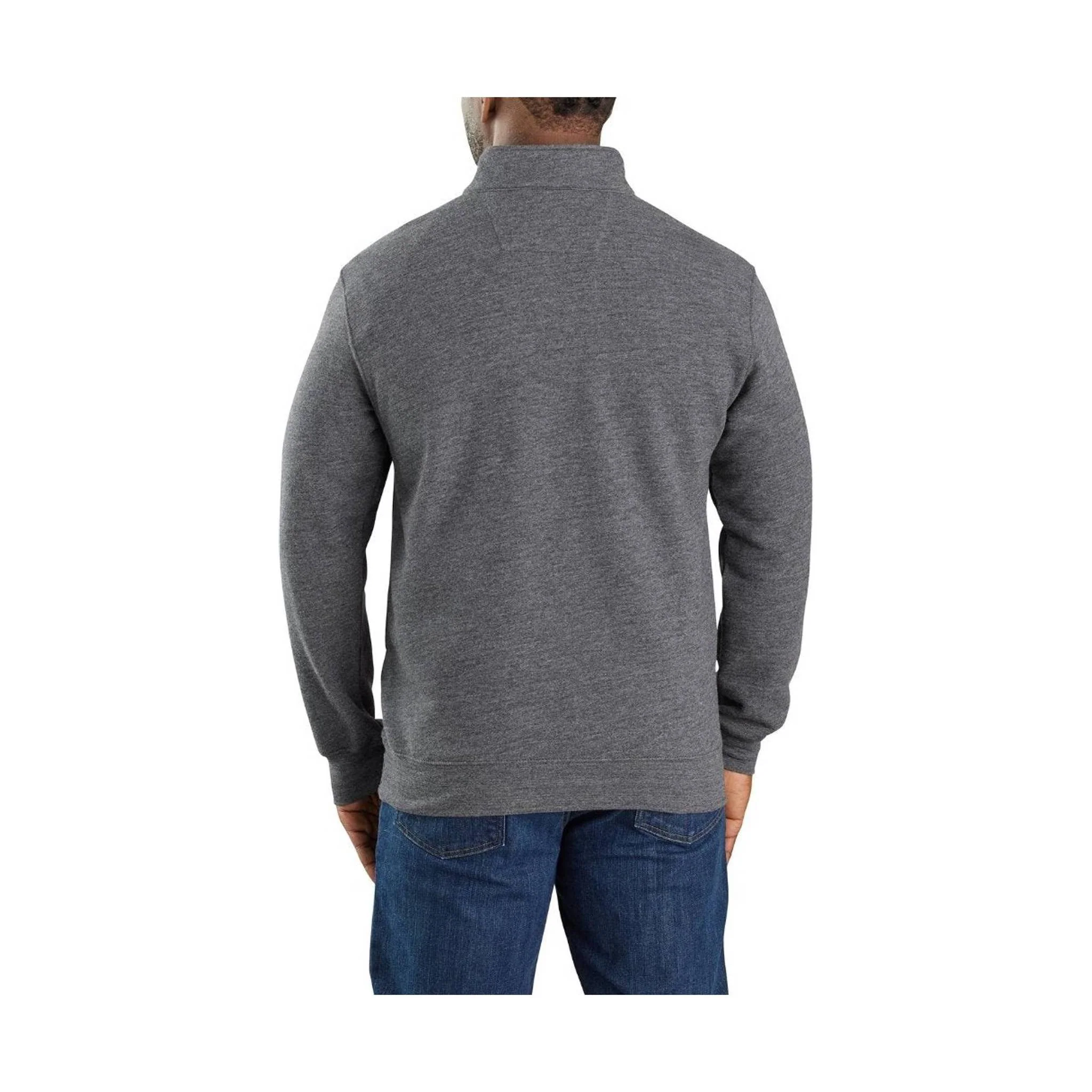 Carhartt Men's Flame Resistant Force Midweight Mock Neck Sweatshirt - Black Heather - Image 2