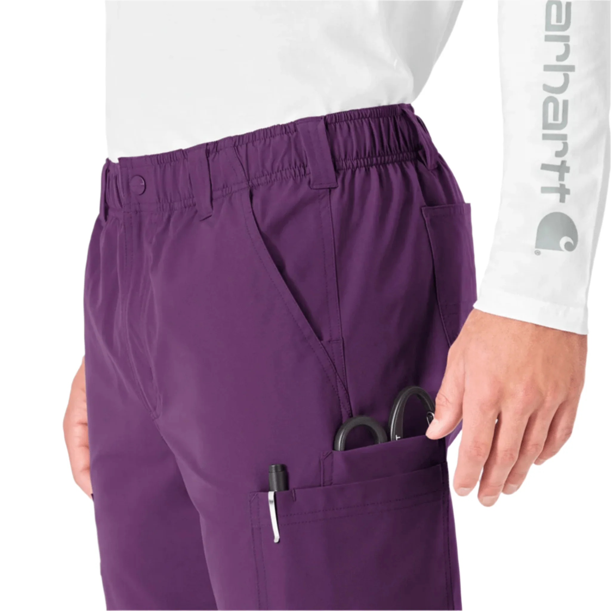 Carhartt Men's Force Essentials Straight Leg Cargo Scrub Pant - Eggplant - Image 3